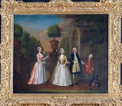 A group portrait of the Southwell family with a Negro Page and Macaw
