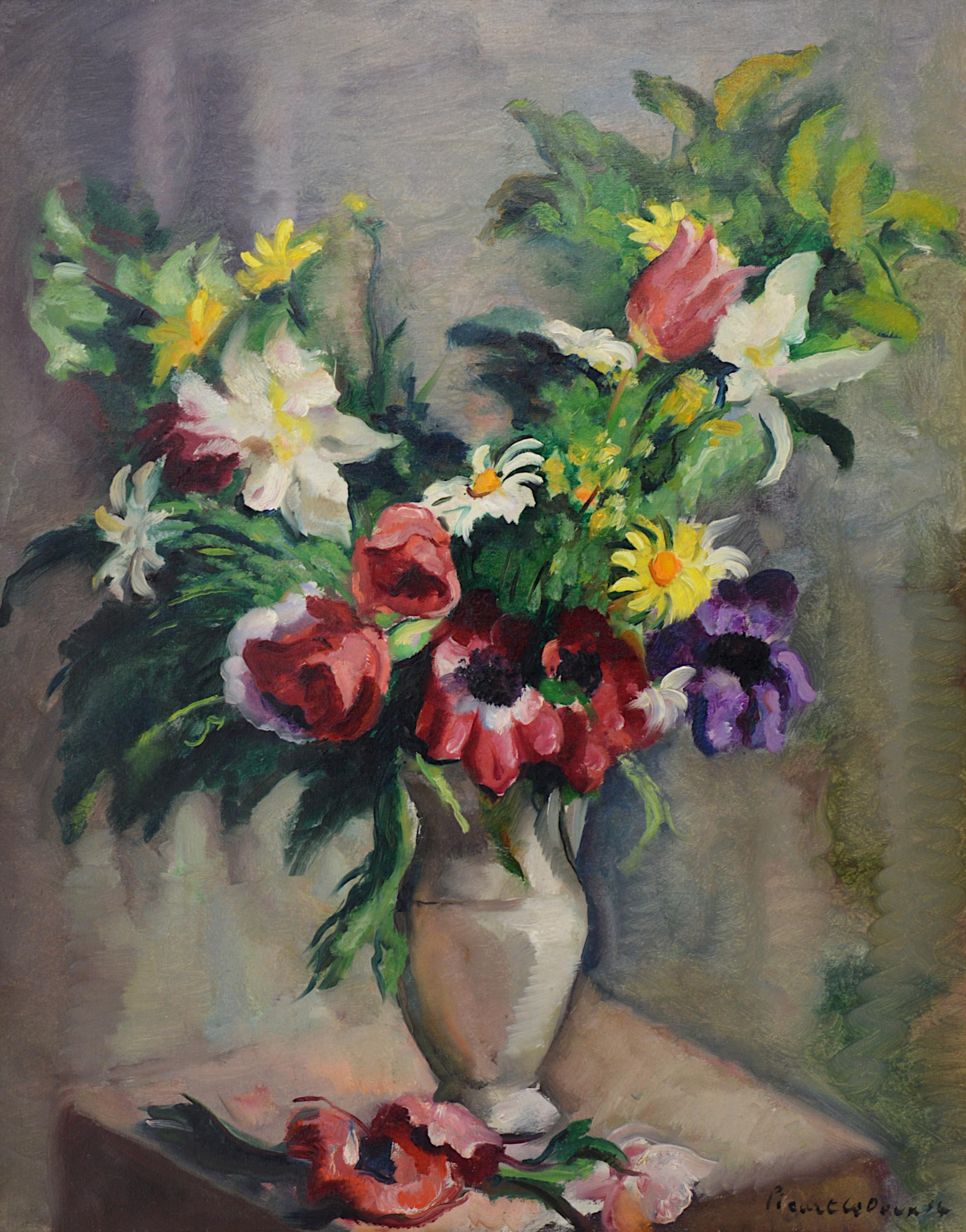 Charles PICART LE DOUX, Bouquet de fleurs sauvages, 1934 - Painting de Charles Picart le Doux