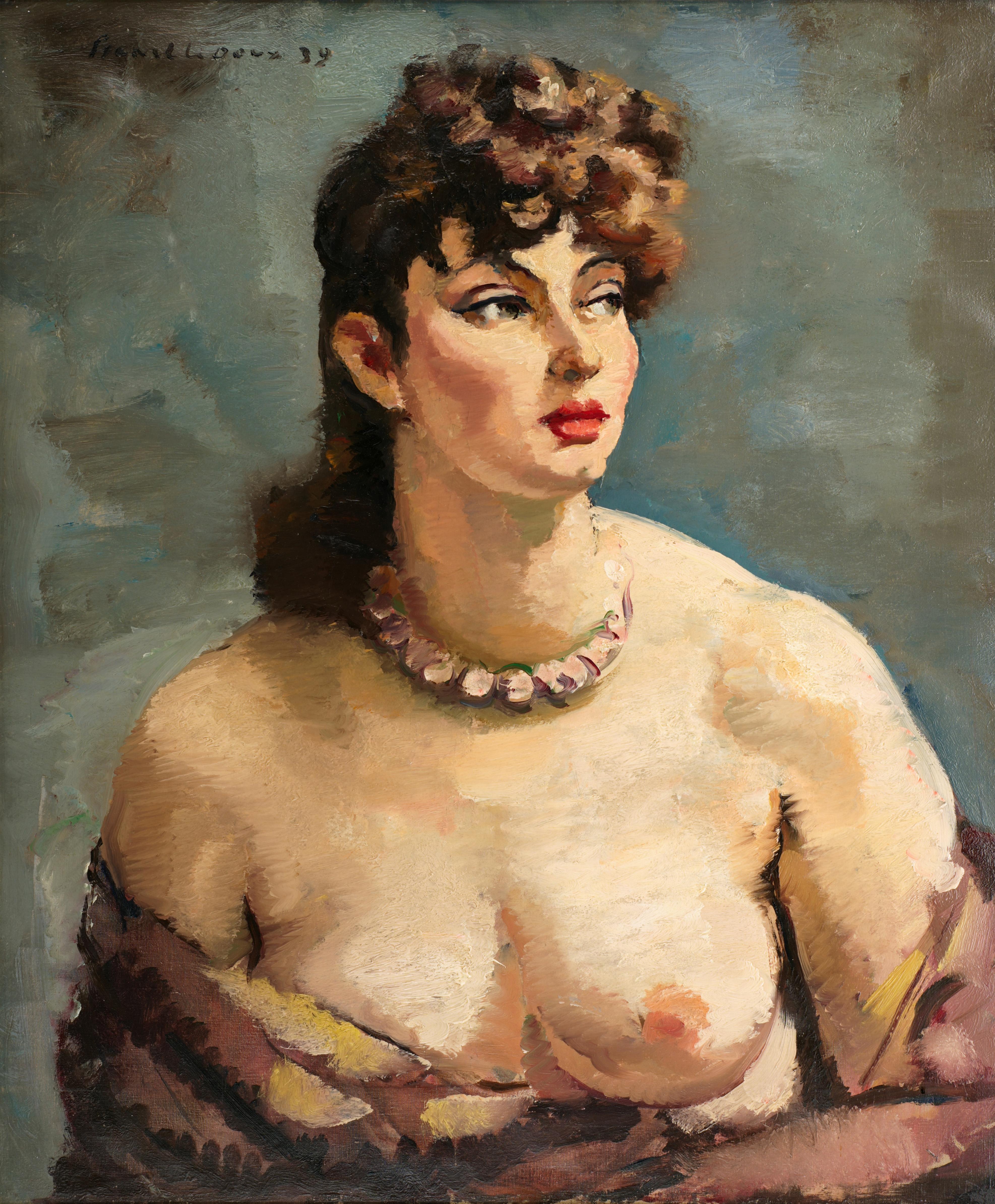 Charles PICART LE DOUX, Das schöne Mädchen, Öl auf Leinwand, 1939 – Painting von Charles Picart le Doux