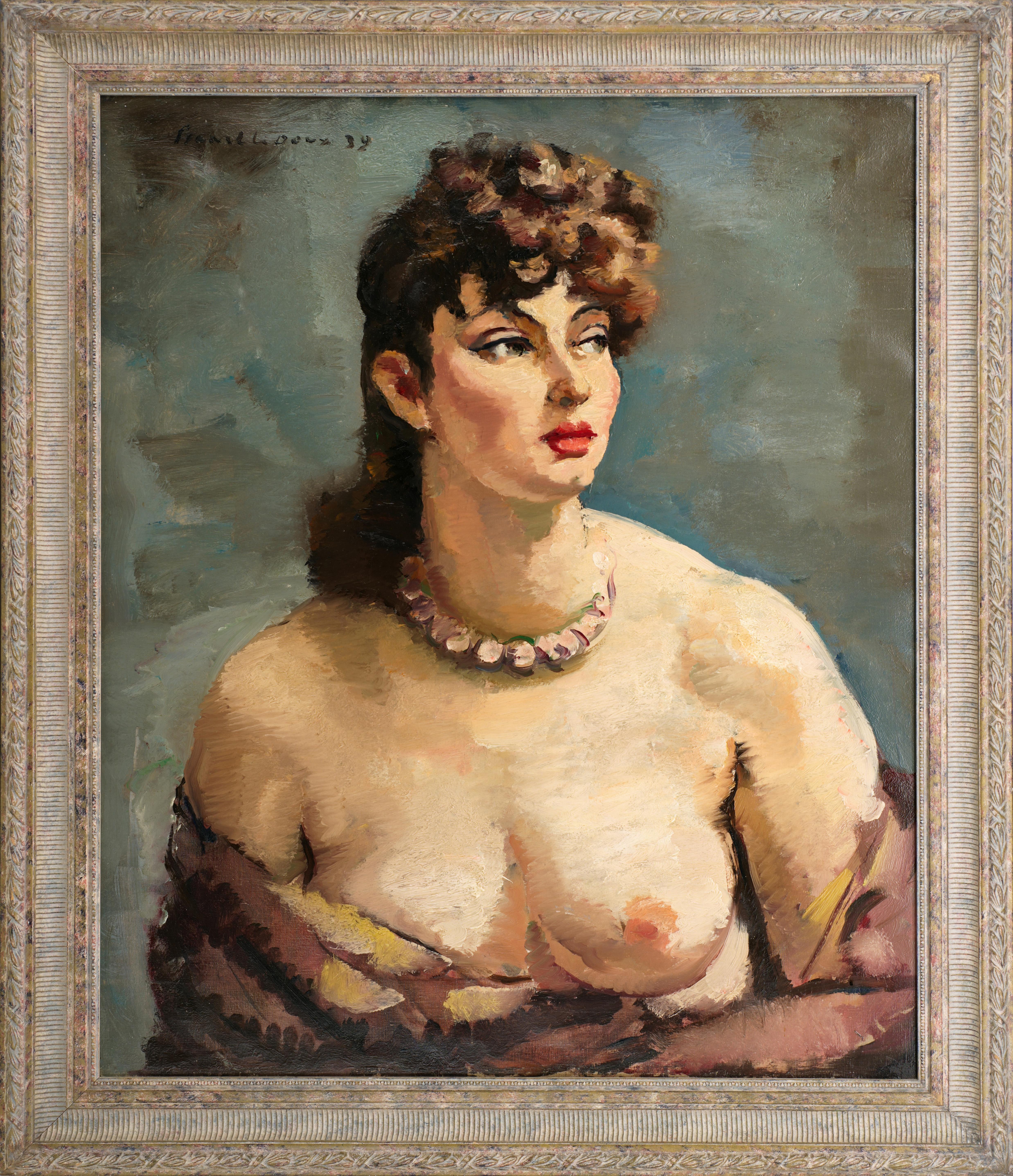 Charles Picart le Doux Portrait Painting - Charles PICART LE DOUX, The Beautiful Girl, Oil on Canvas, 1939