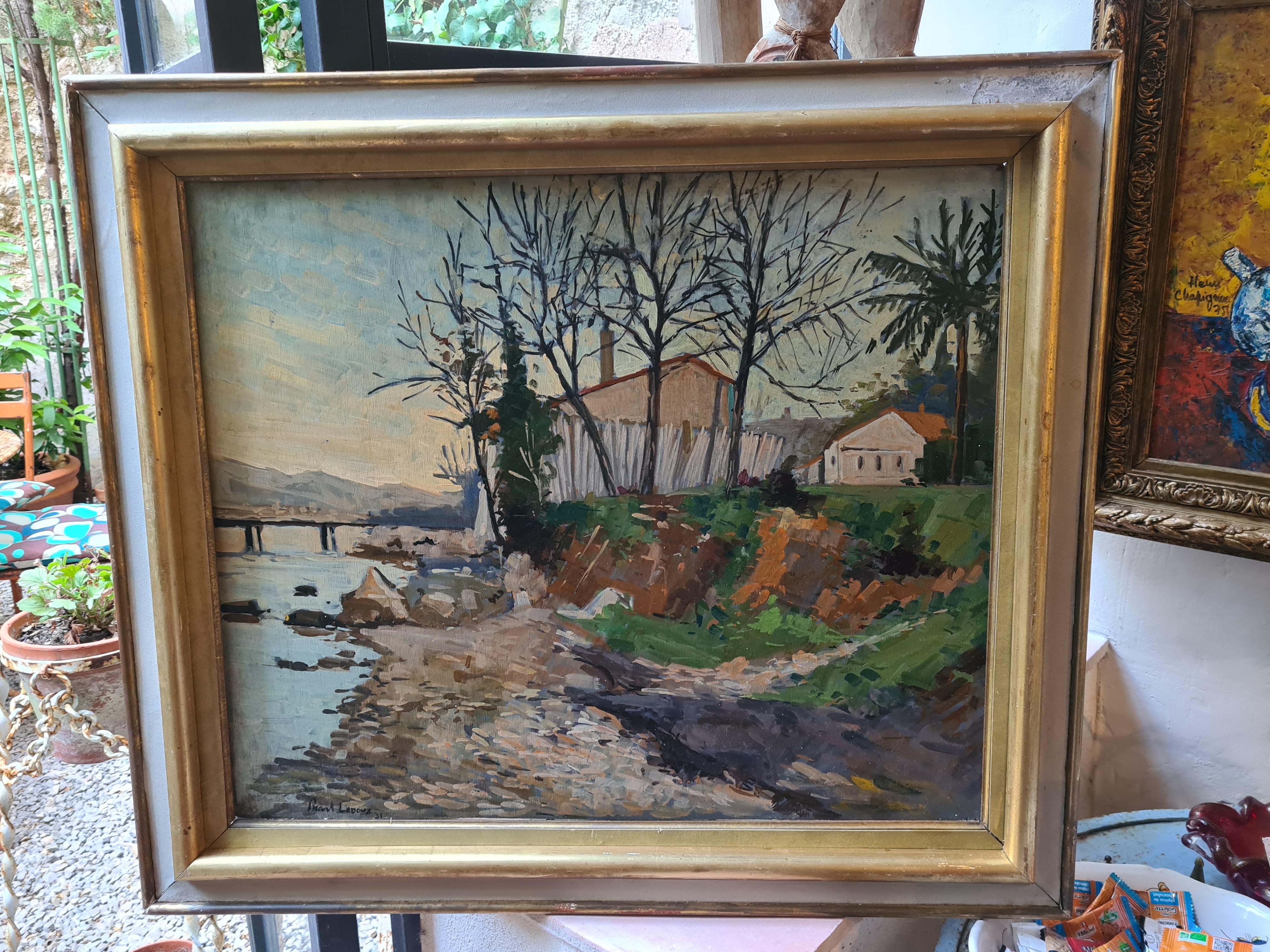 French Post Impressionist Landscape, The River Bank For Sale 6