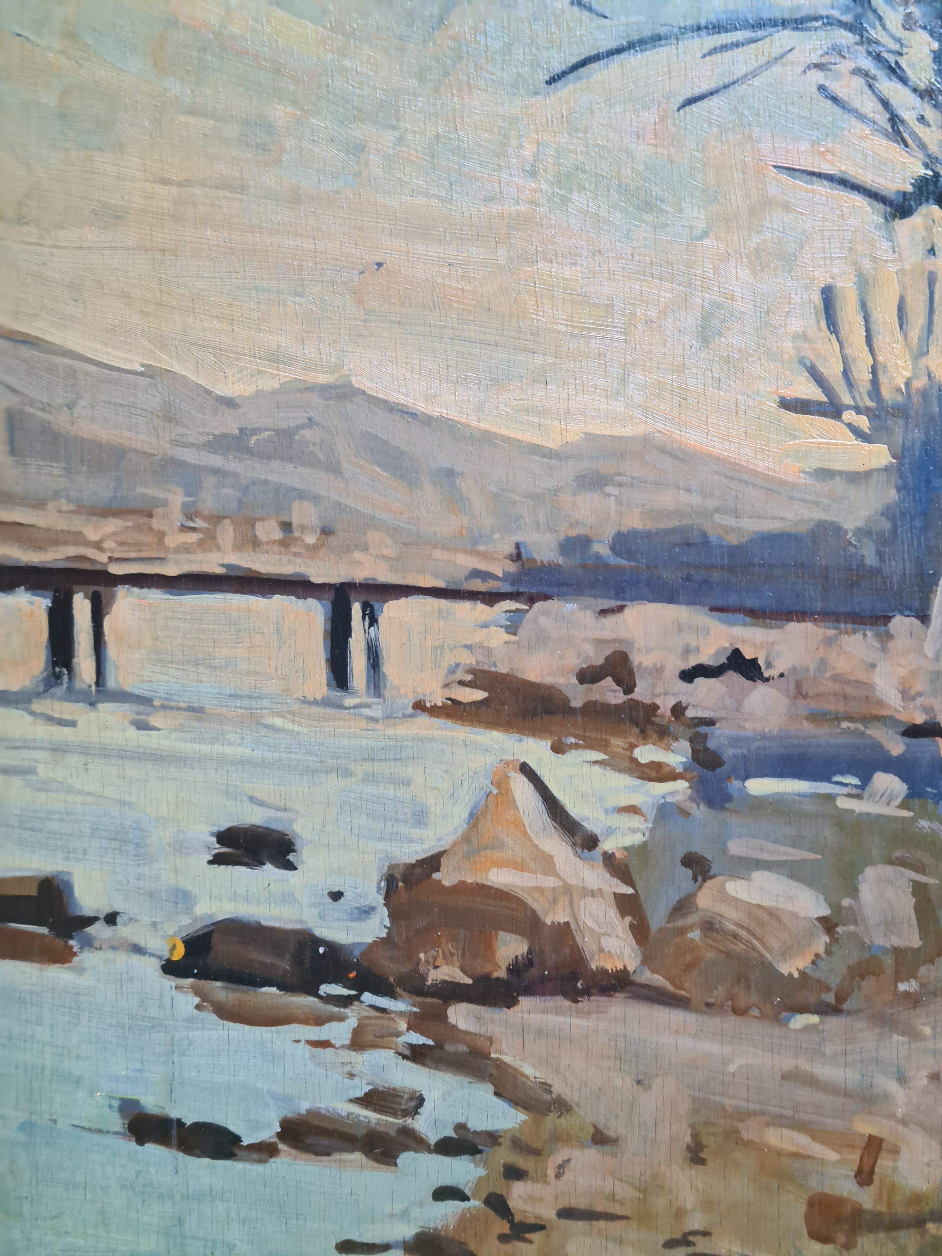 French Post Impressionist Landscape, The River Bank For Sale 1