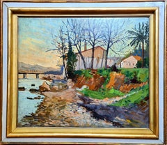 French Post Impressionist Landscape, The River Bank