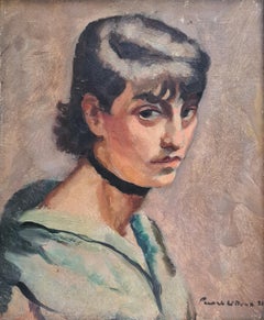 Antique 'Ginette', French Art Deco Portrait