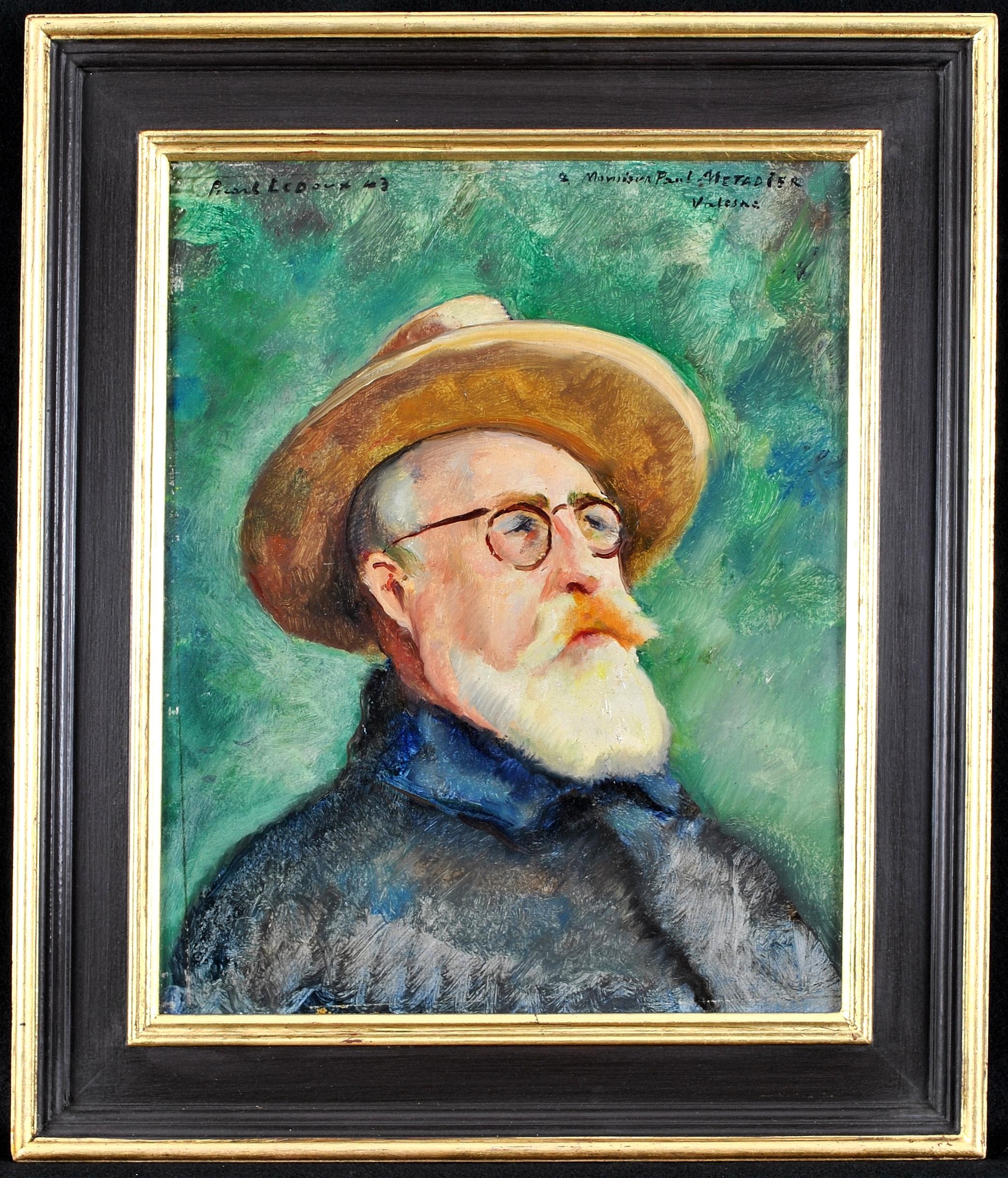 Portrait Painting Charles Picart le Doux - Self Portrait - Peinture impressionniste française du milieu du 20e siècle - Huile sur panneau