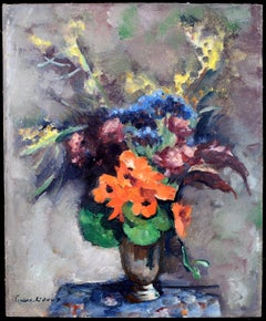 Naturaleza muerta - Pintura belga postimpresionista de flores de principios del siglo XX