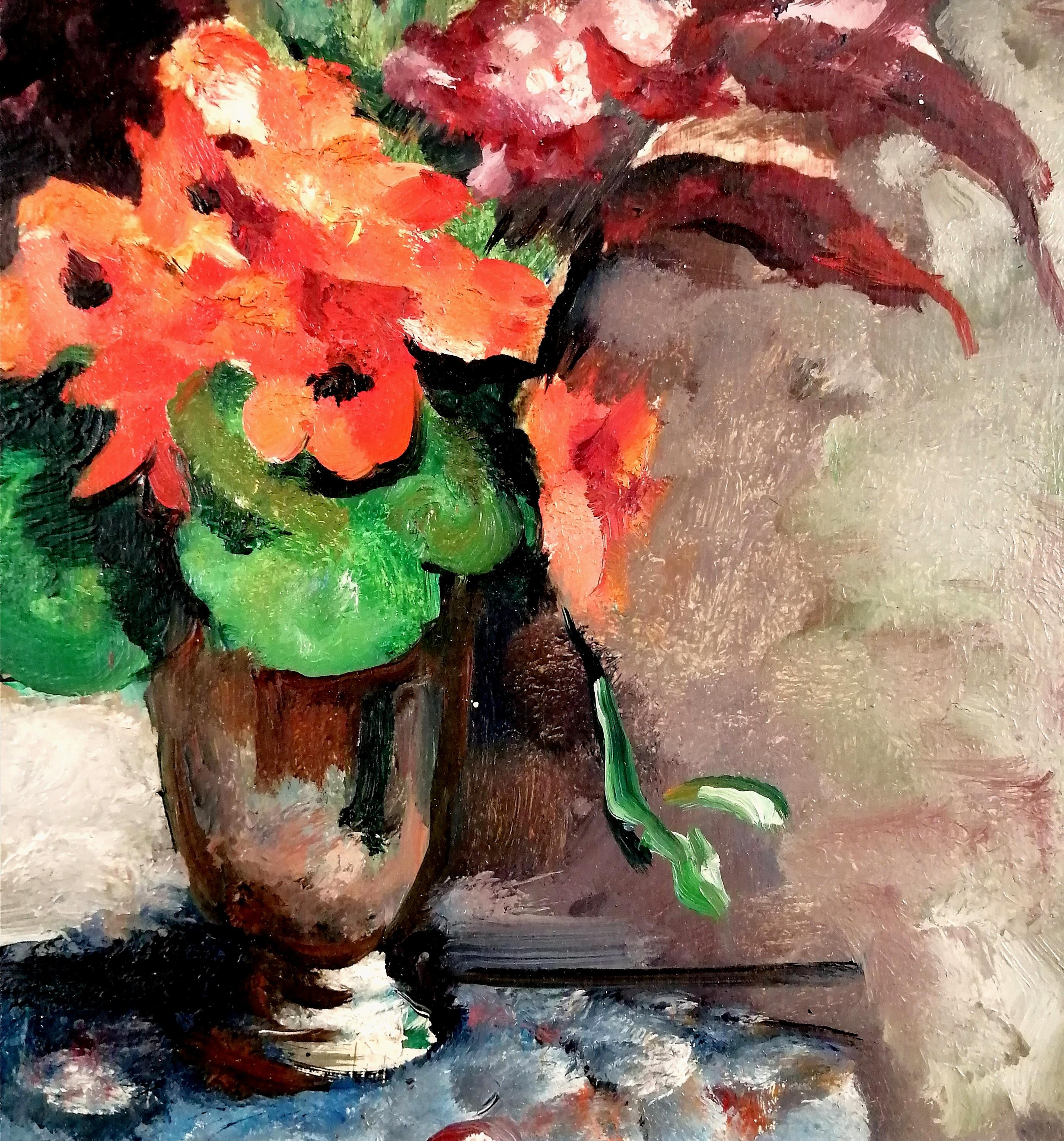 Une belle huile sur panneau post-impressionniste du début du 20e siècle représentant un bouquet de fleurs, par Charles Picart le Doux. L'œuvre est signée en bas à gauche et présentée dans un superbe cadre Montparnasse.

Artistics : Charles Picart le