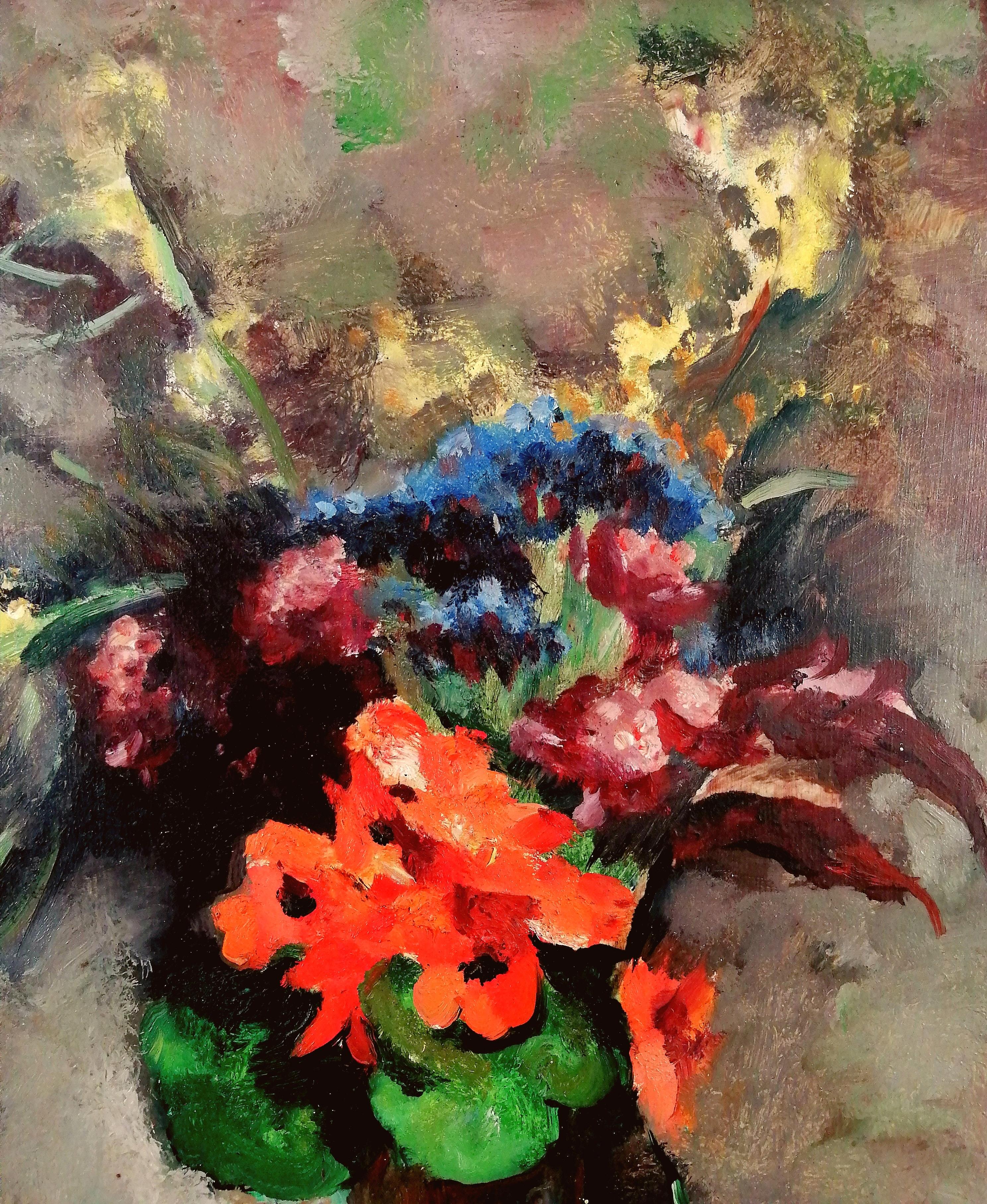 Nature morte - Début du 20e siècle, peinture de fleurs post-impressionniste belge en vente 1