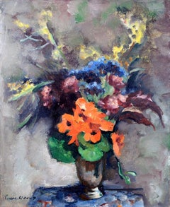 Nature morte - Début du 20e siècle, peinture de fleurs post-impressionniste belge