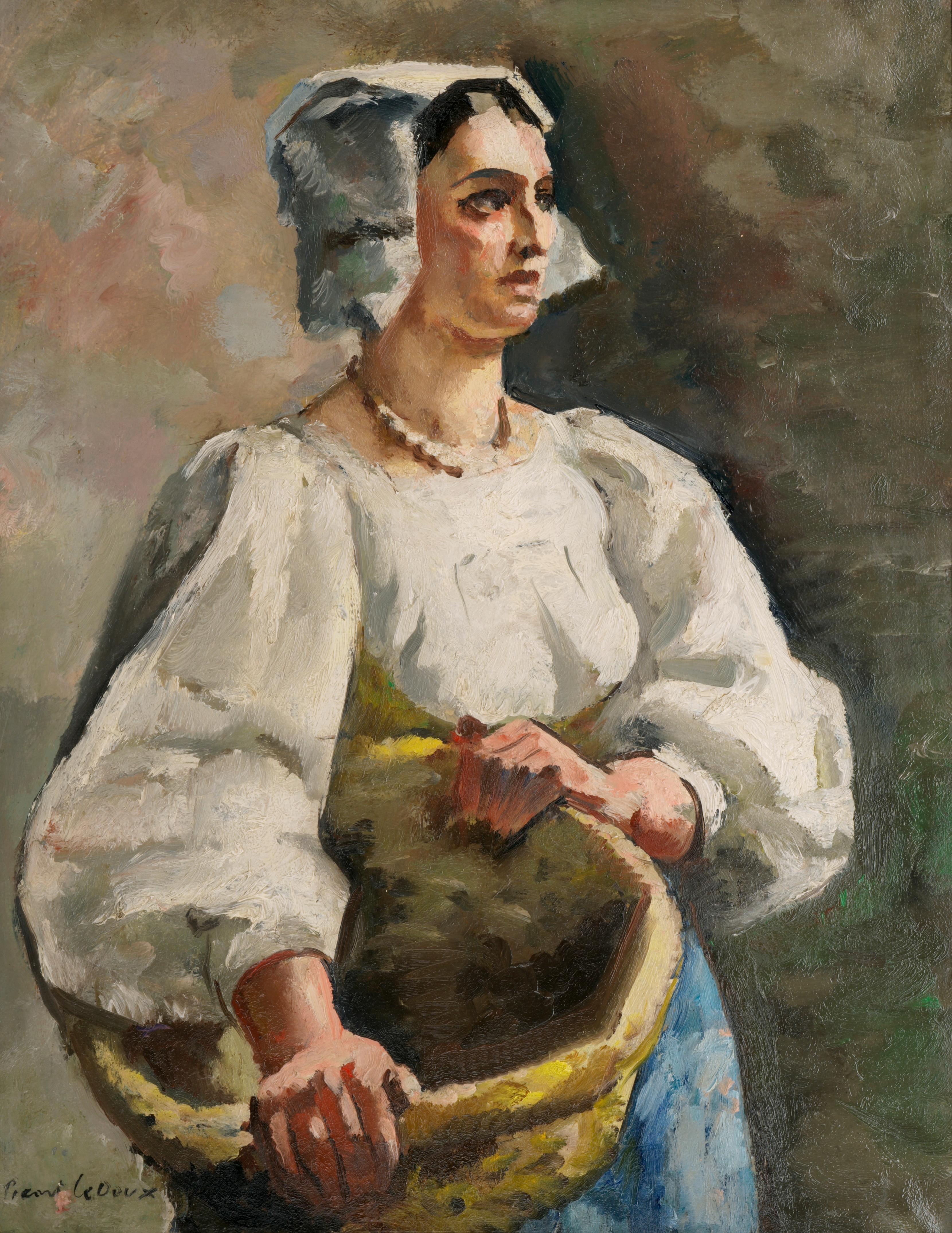The Italian, Oil on Canvas, 1924 - Painting by Charles Picart le Doux