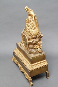 Charles Pickard French Neoclassical Revival Ormolu Gilt Bronze Mantel Clock