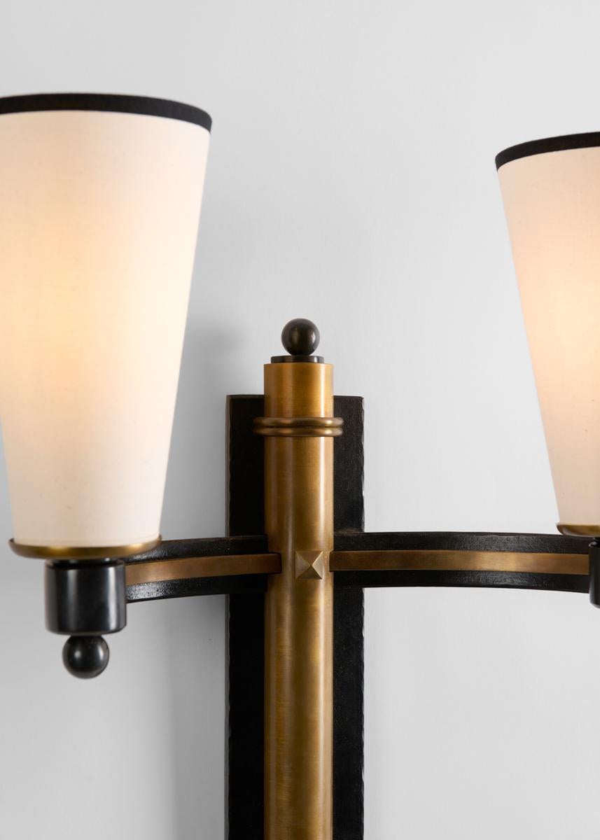 Charles Piguet, Pair of Art Deco Wall Sconces, France, 1948 In Good Condition For Sale In New York, NY