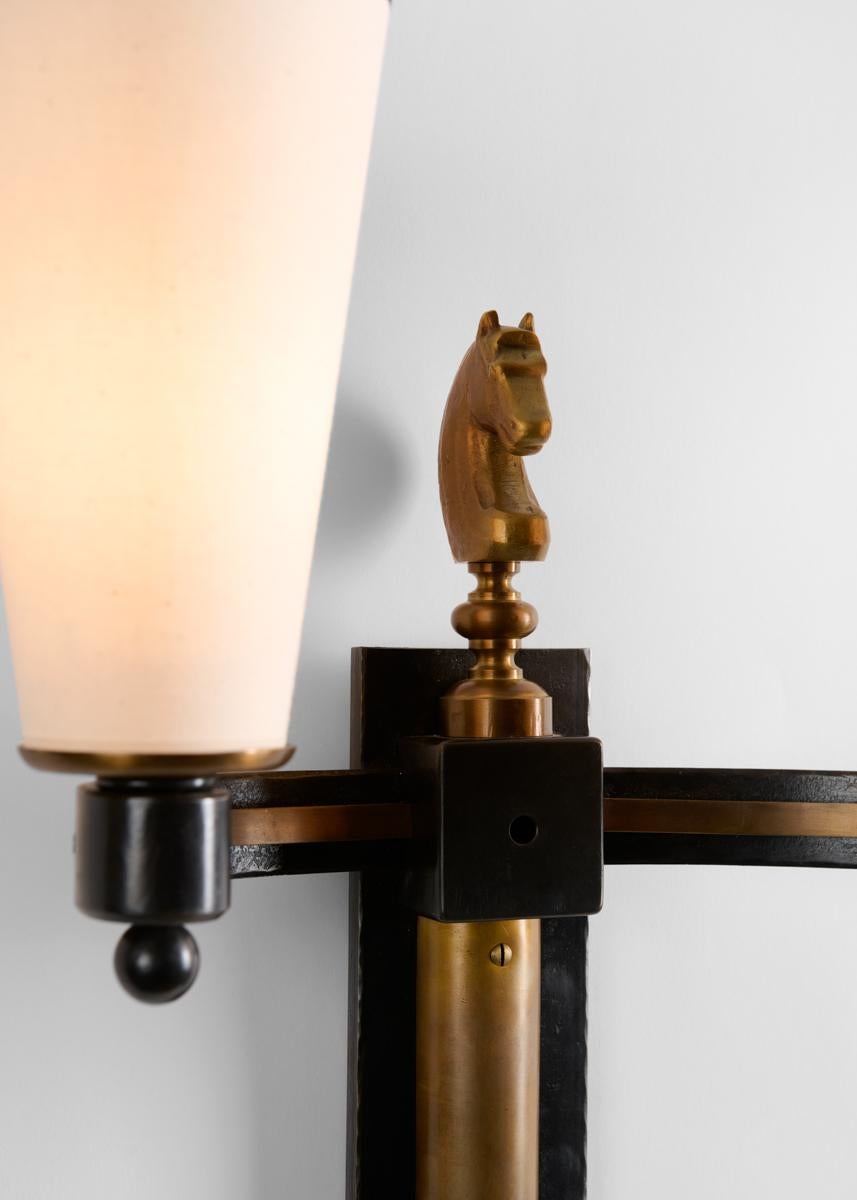 Mid-20th Century Charles Piguet, Pair of Art Deco Wall Sconces, France, 1948