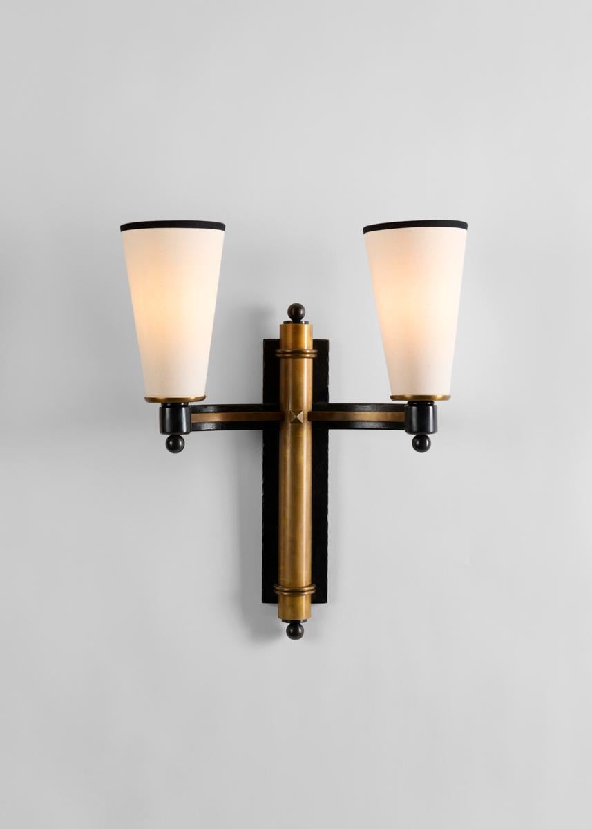 Mid-20th Century Charles Piguet, Pair of Art Deco Wall Sconces, France, 1948 For Sale
