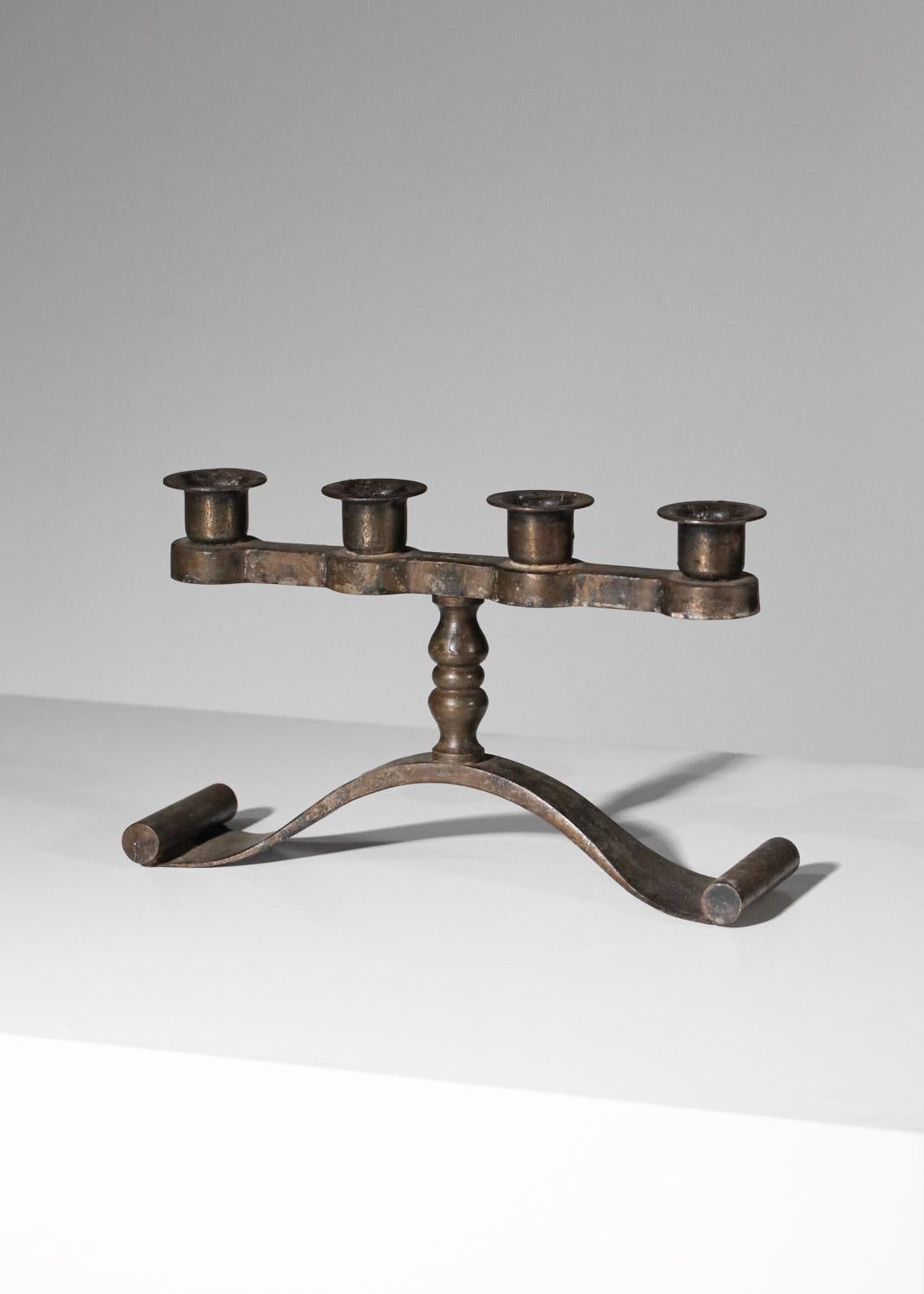 Charles Piguet wrought iron candlestick 30s 40s For Sale 2