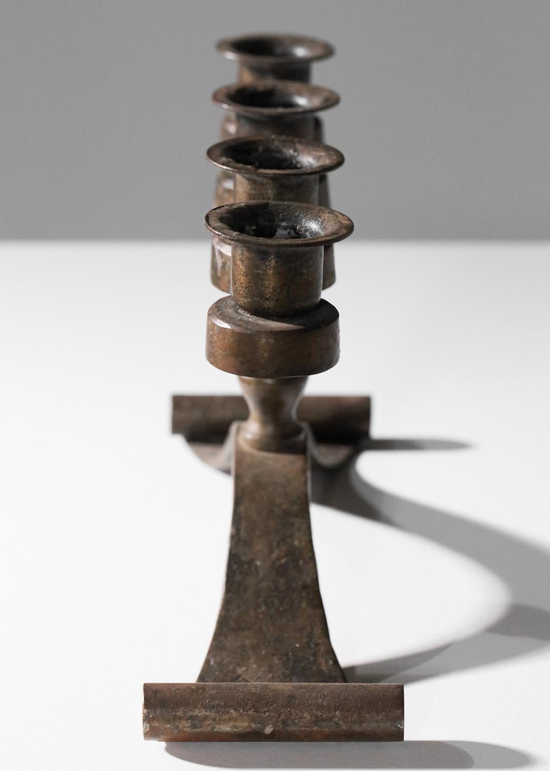 Charles Piguet chandelier en fer forgé des années 30, 40 Bon état - En vente à Lyon, FR