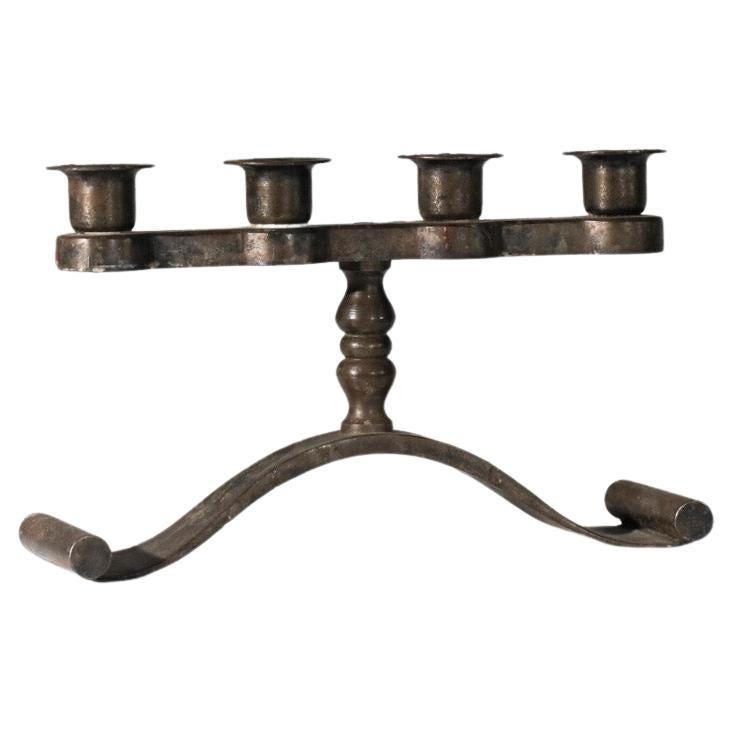 Charles Piguet wrought iron candlestick 30s 40s For Sale