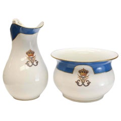 Charles Pillivuyt & Cie French Exposition Porcelain Pitcher & Bowl, circa 1900