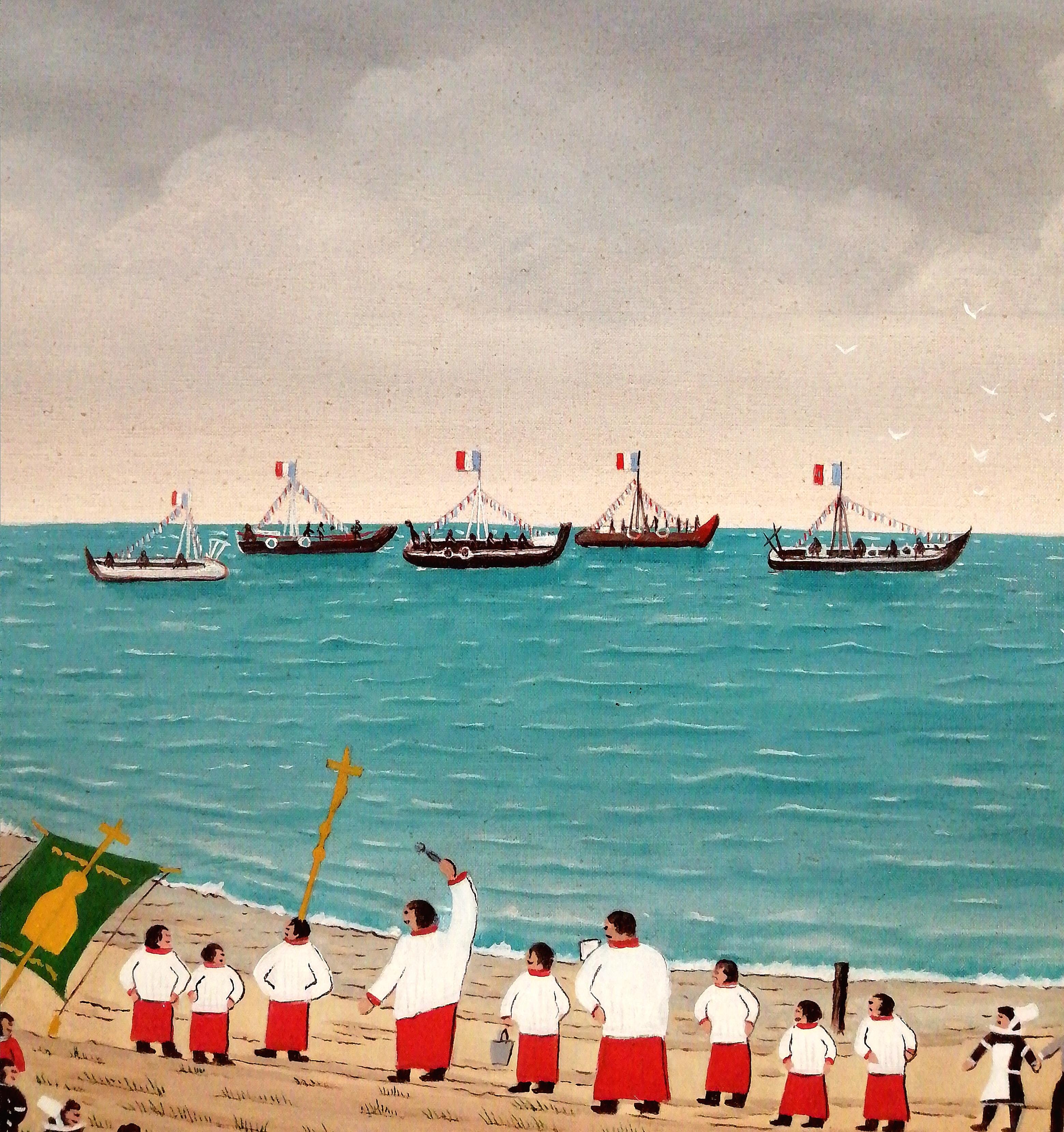 Bénédiction de la Mer - Mid Century France Brittany Coastal Landscape Painting en vente 4