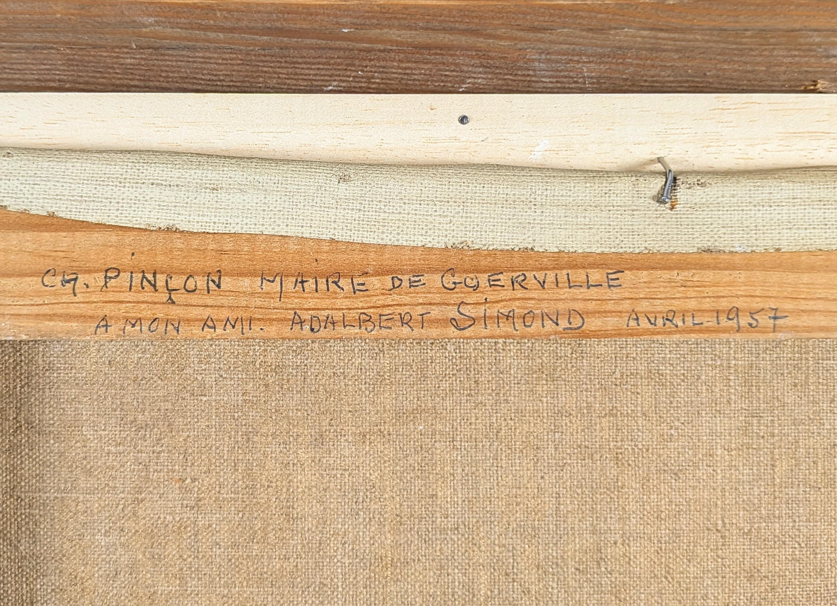 Foret Chantilly - Large Mid 20th Century French Naïf Wooded Landscape Painting For Sale 8