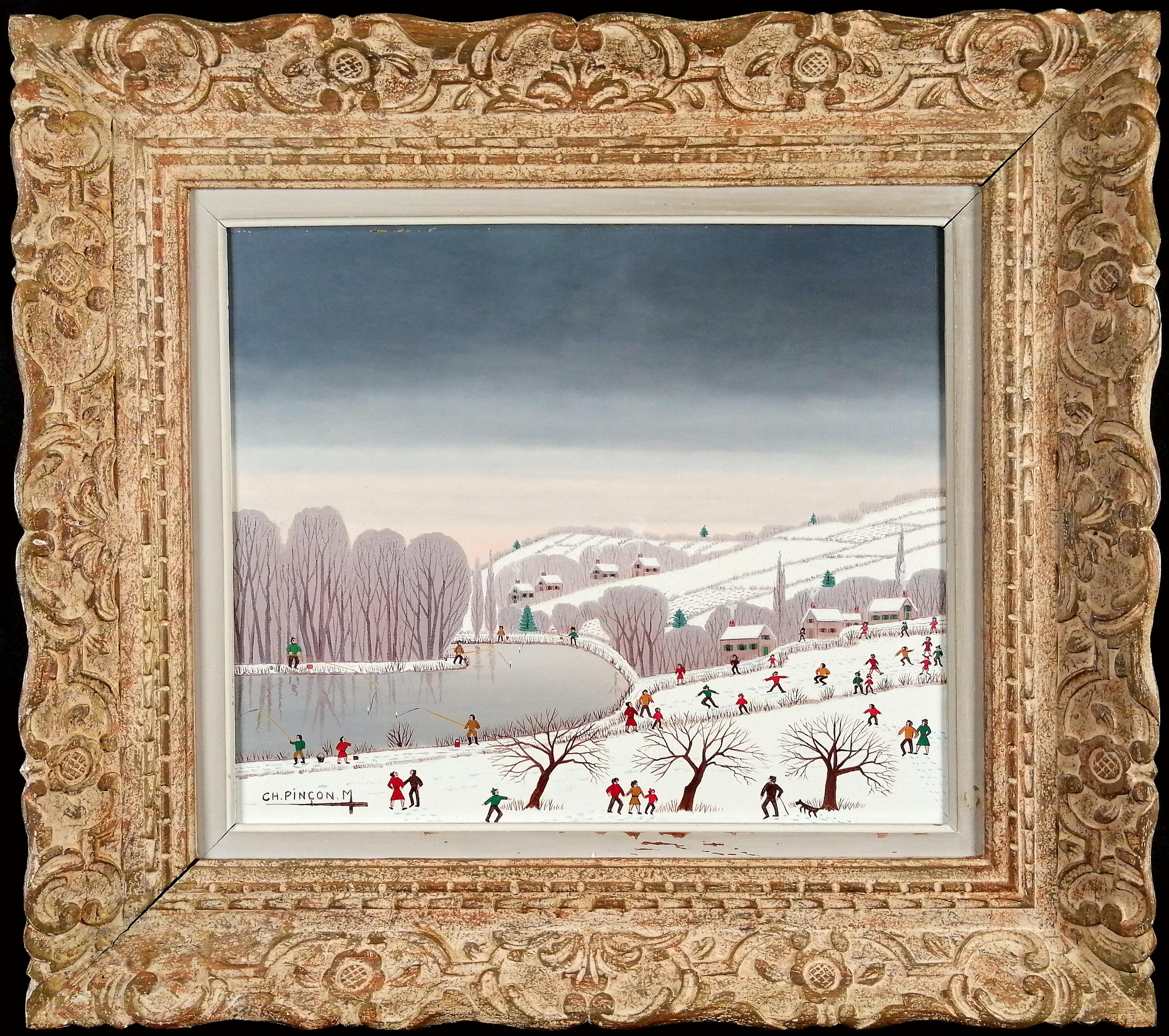 Heureux Dimanche en Hiver - Französische Winterlandschaft aus der Mitte des 20.
