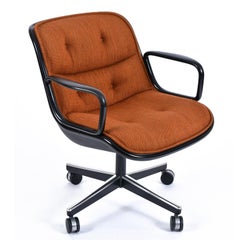 Charles Pollack for Knoll Orange Tweed Executive Chair w/ Height Tension Knob