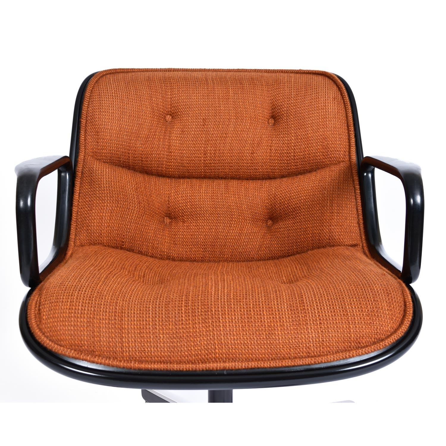 20th Century Charles Pollack for Knoll Orange Tweed Executive Chair w/ Height Tension Knob