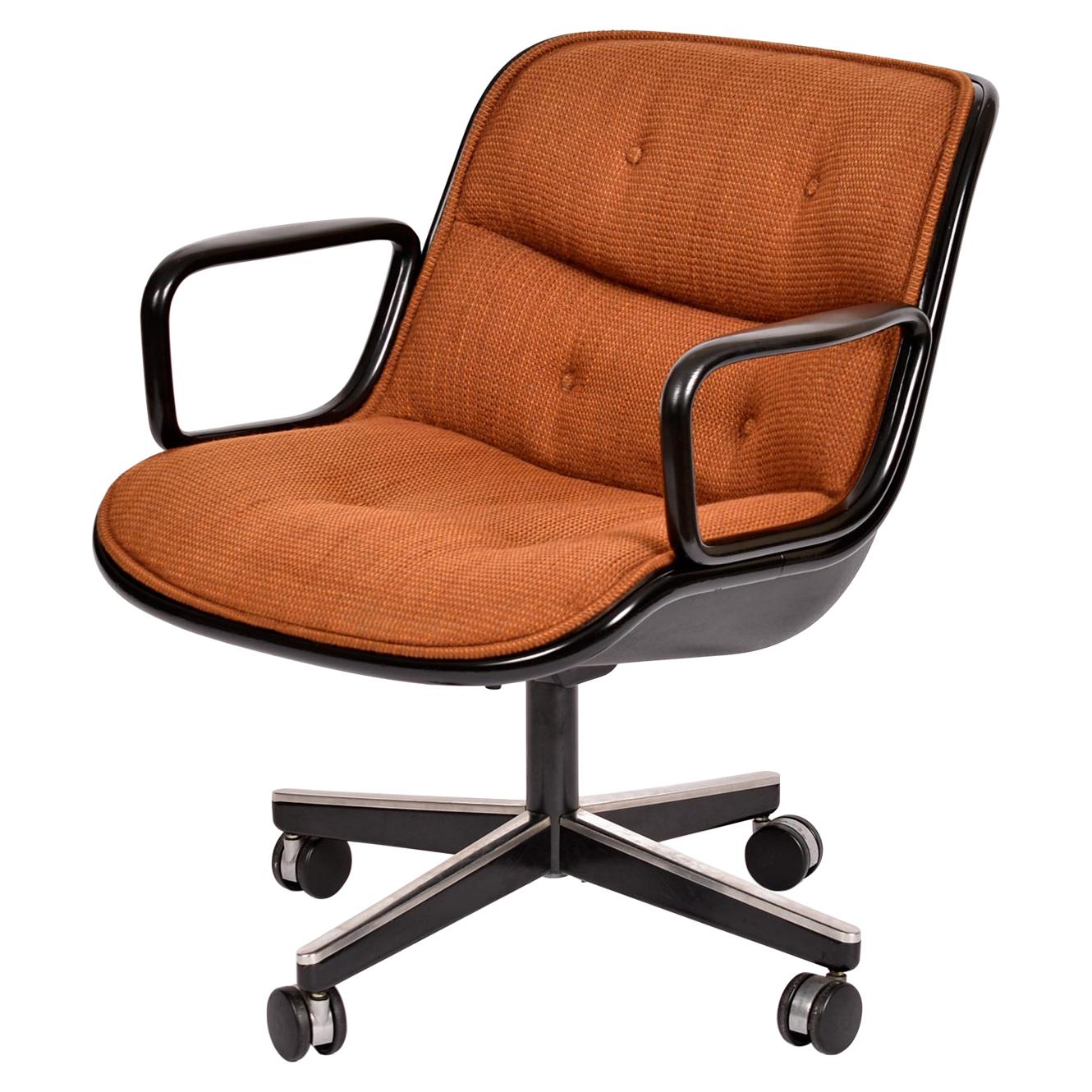 Charles Pollack for Knoll Orange Tweed Executive Chair w/ Height Tension Knob