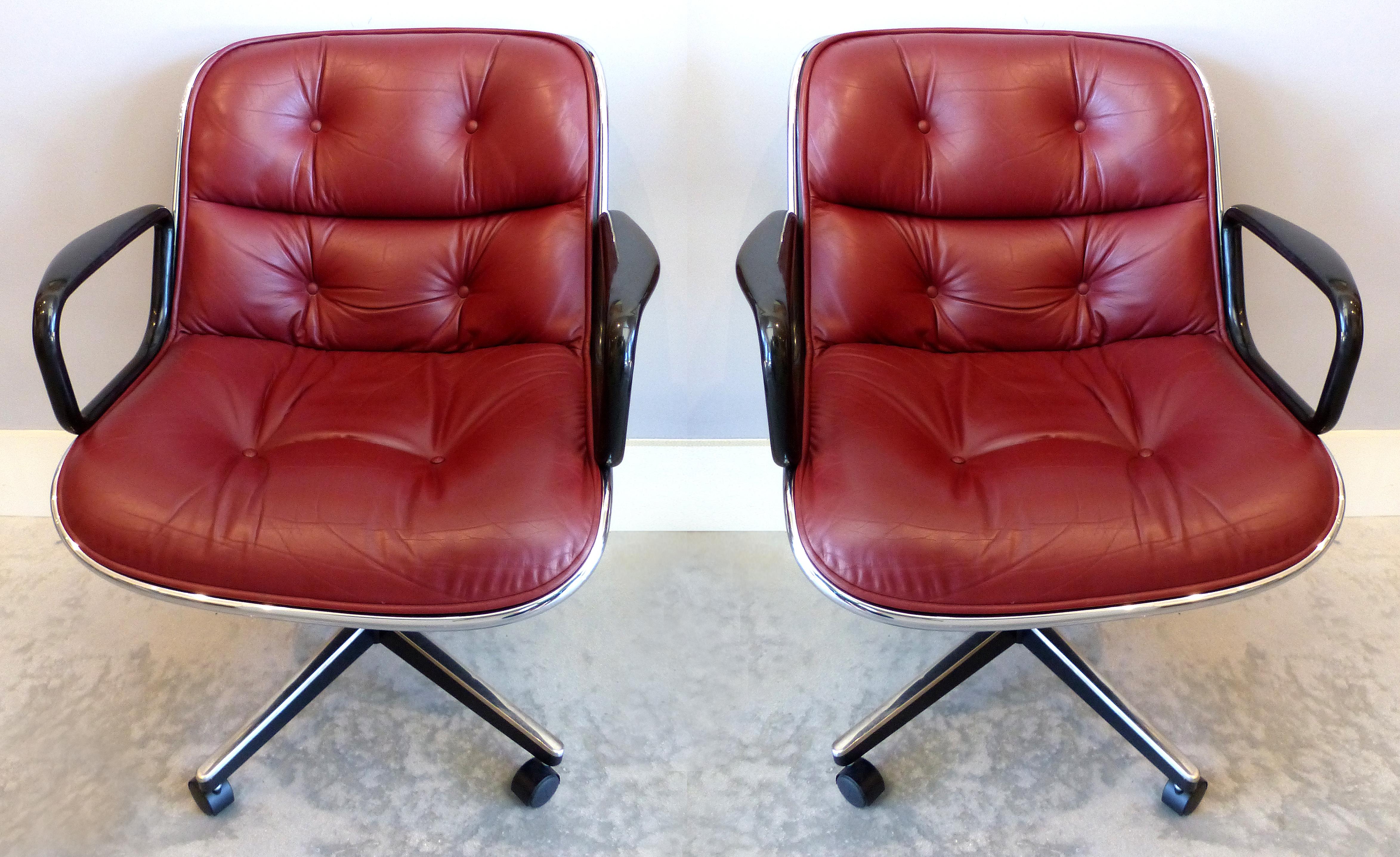 American Charles Pollack Modern Executive Swivel Chairs for Knoll, 3 Pairs Available