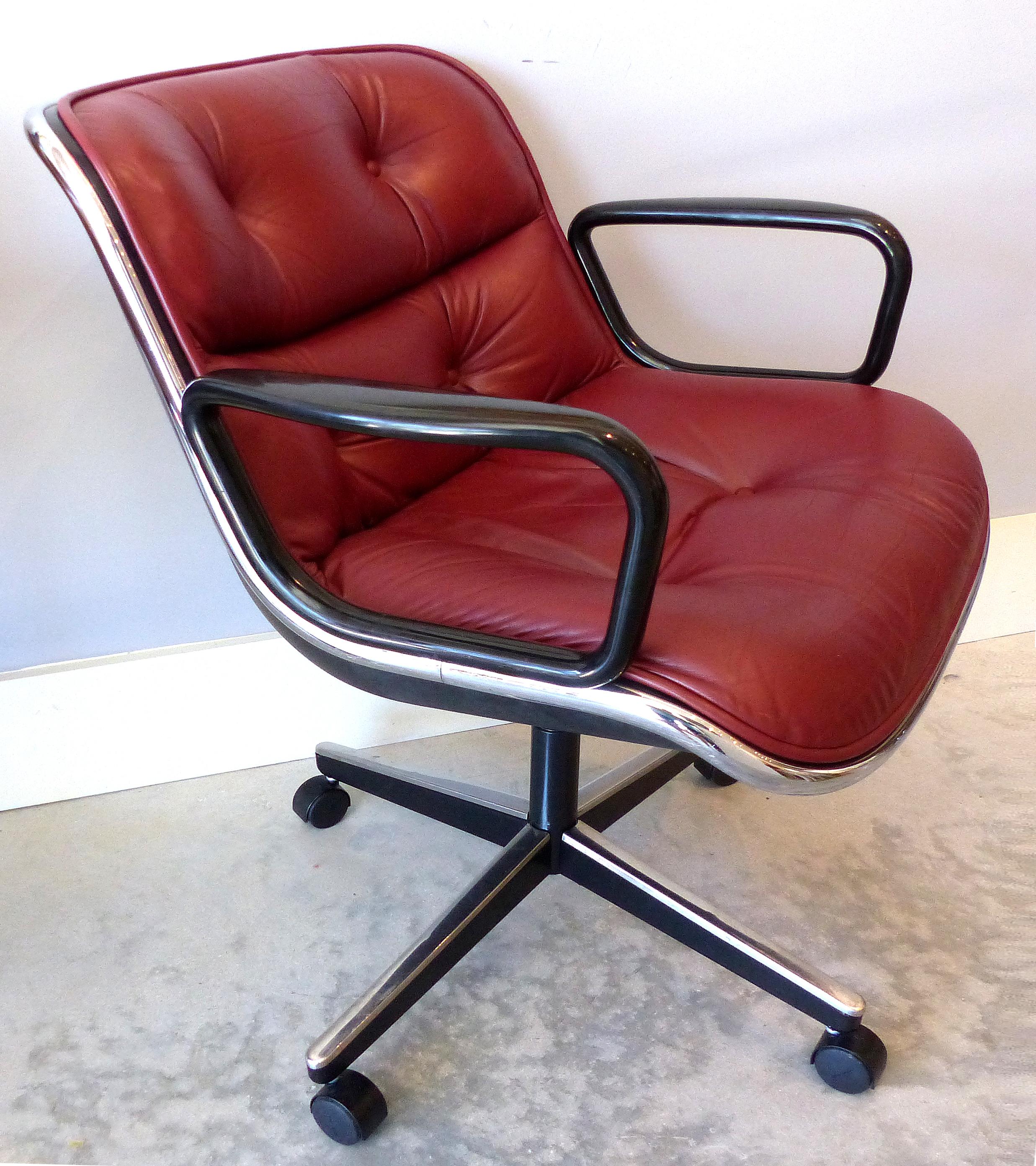 Lacquered Charles Pollack Modern Executive Swivel Chairs for Knoll, 3 Pairs Available