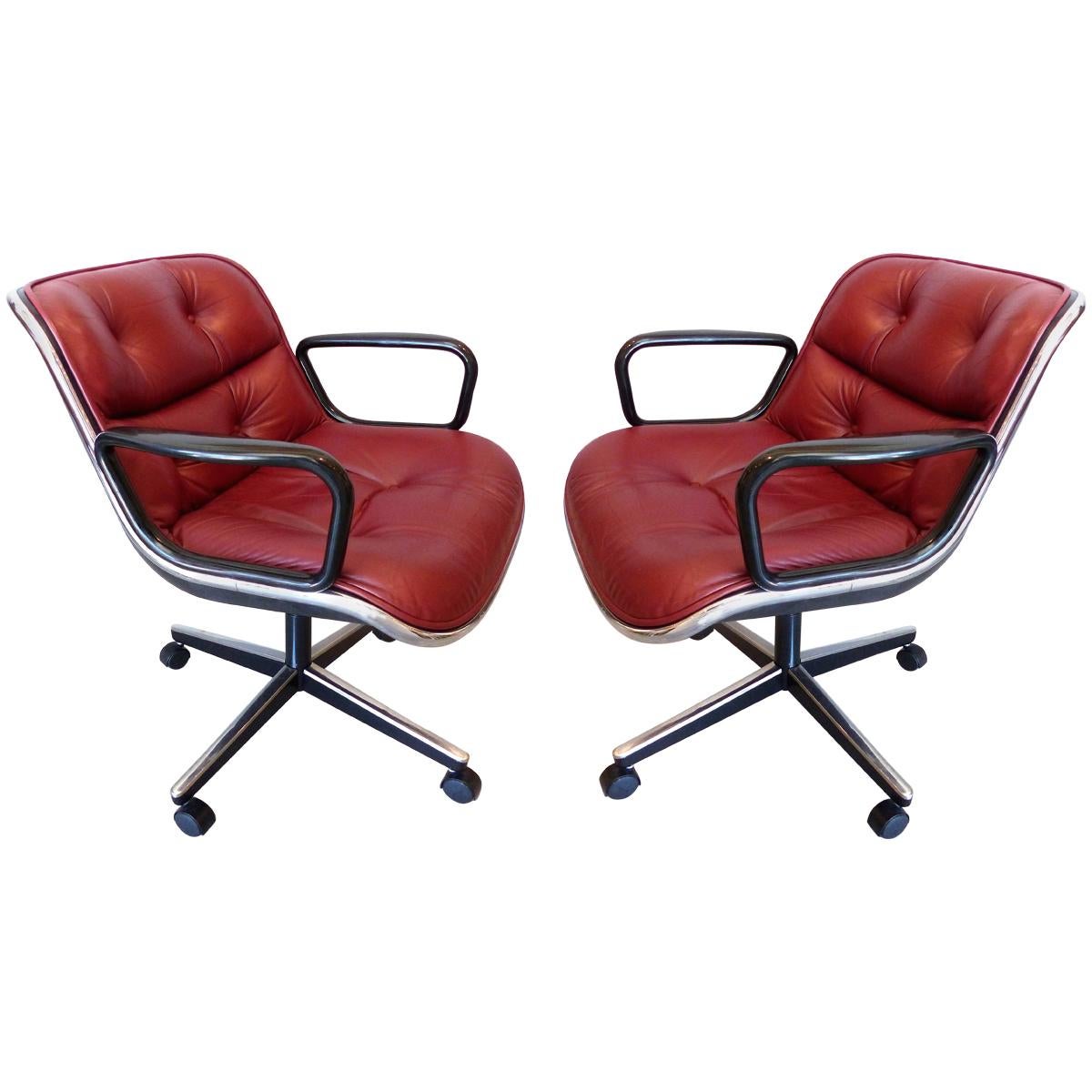 Charles Pollack Modern Executive Swivel Chairs for Knoll, 3 Pairs Available