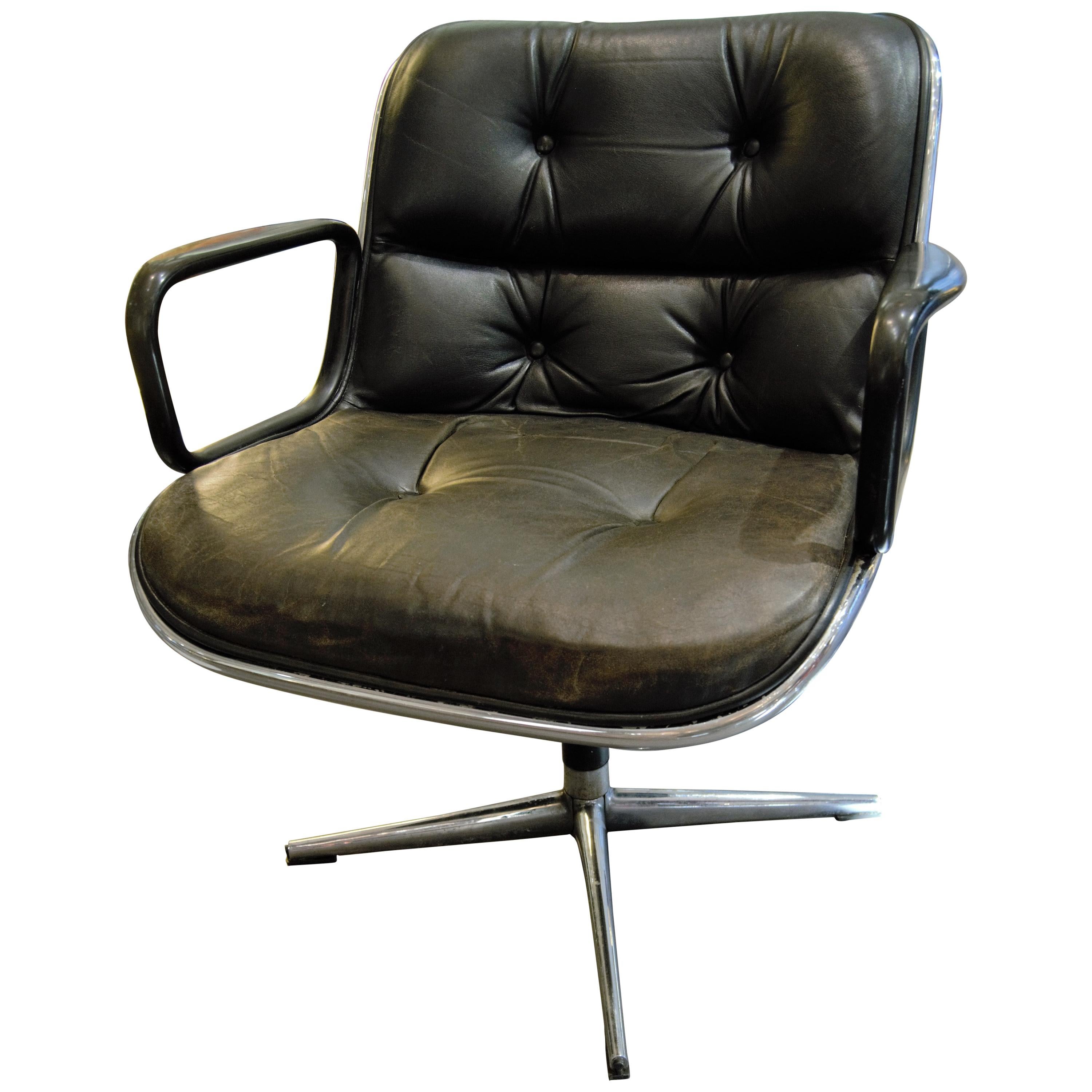 Charles Pollock, Knoll, Black "executive chair" Model Armchair