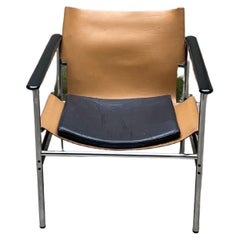 Charles Pollock 657 Armchair in Leather by Knoll, 1960s