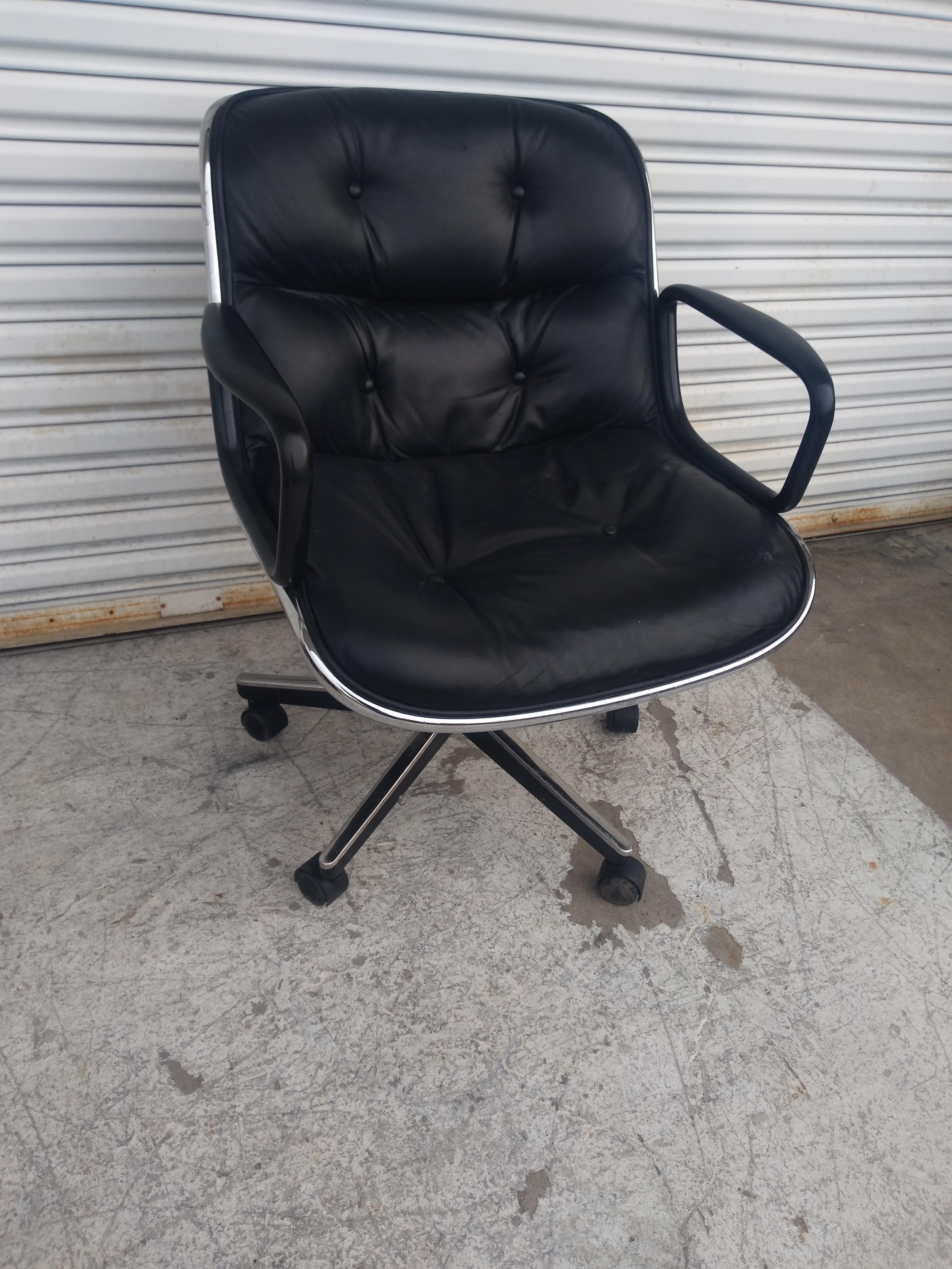 Charles Pollock Black Leather Executive Chair 2