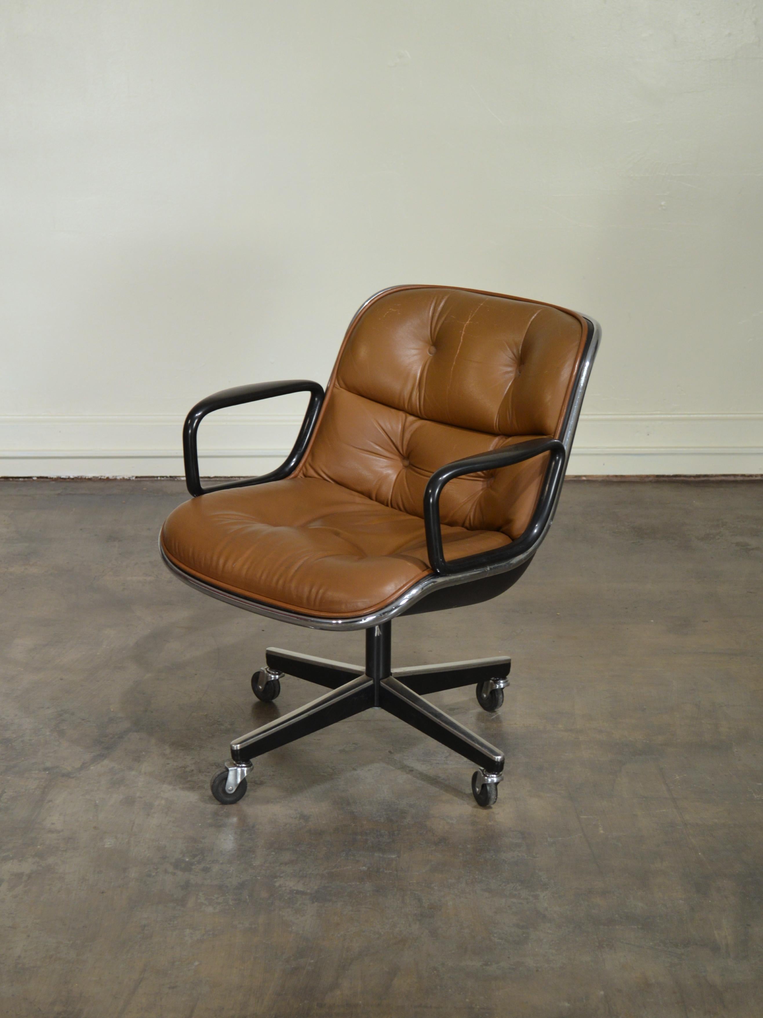 cognac leather office chair