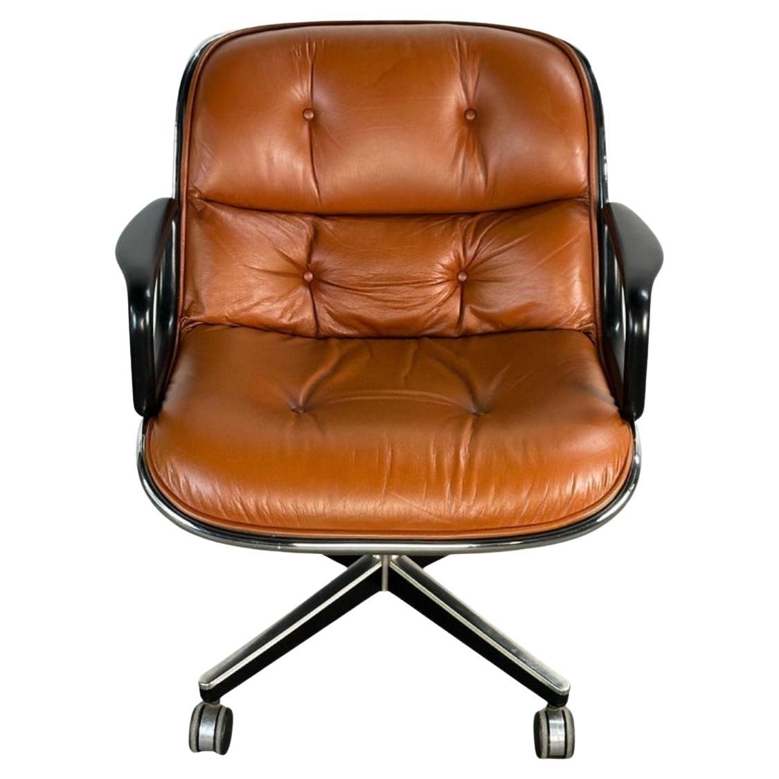 Charles Pollock Desk Chair by Knoll in Burnt Orange