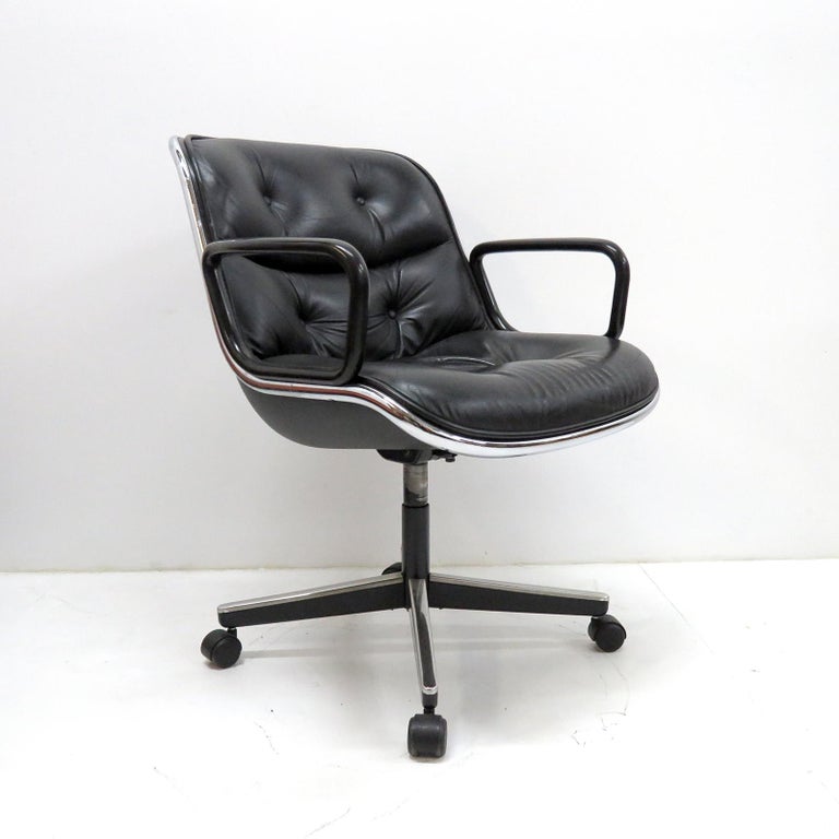 Mid-Century Modern Charles Pollock Executive Armchairs For Sale