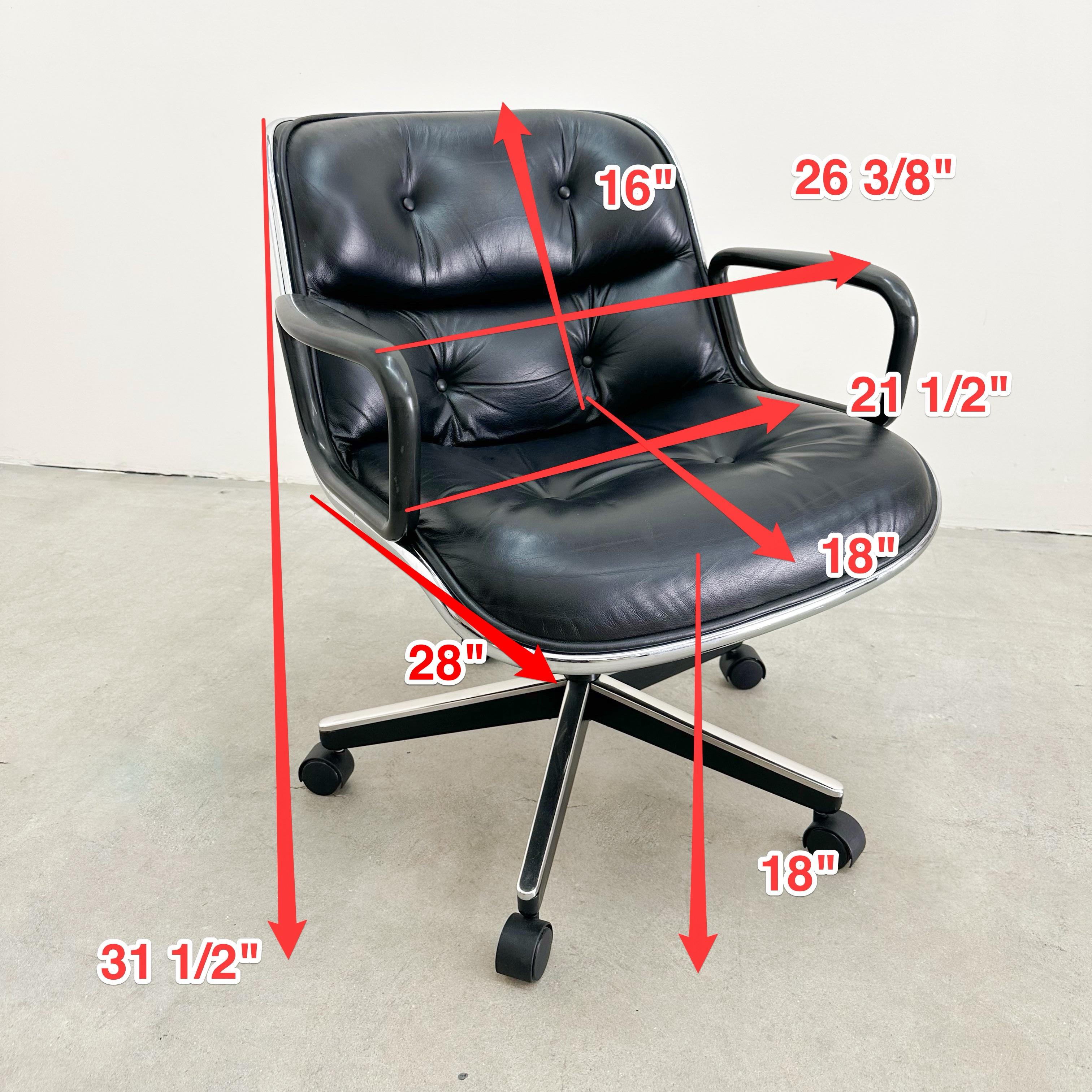 Charles Pollock Chefsessel für Knoll in schwarzem Leder und Chrom, 1980er Jahre MCM im Angebot 5