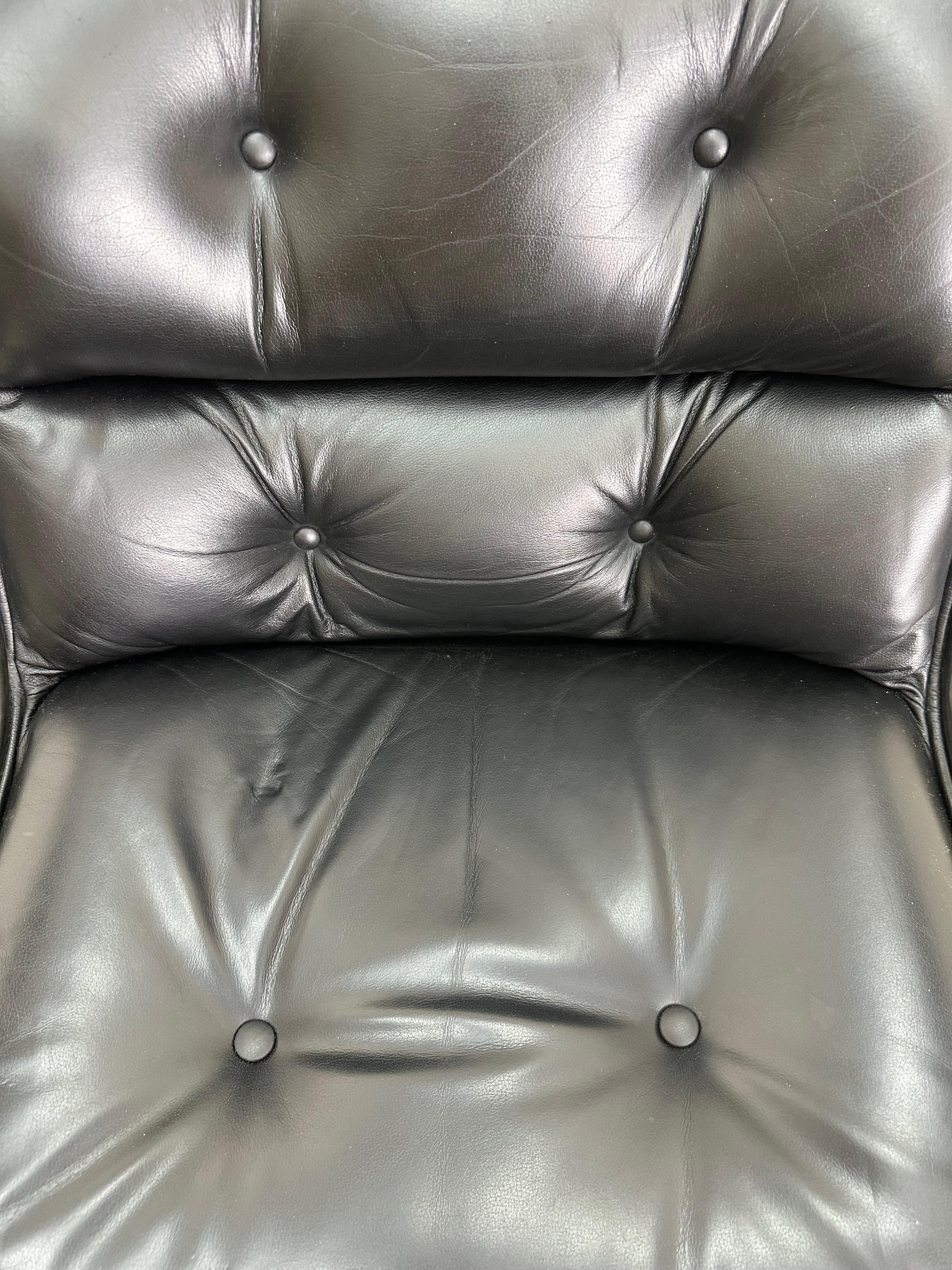 Charles Pollock Chefsessel für Knoll in schwarzem Leder und Chrom, 1980er Jahre MCM im Angebot 2