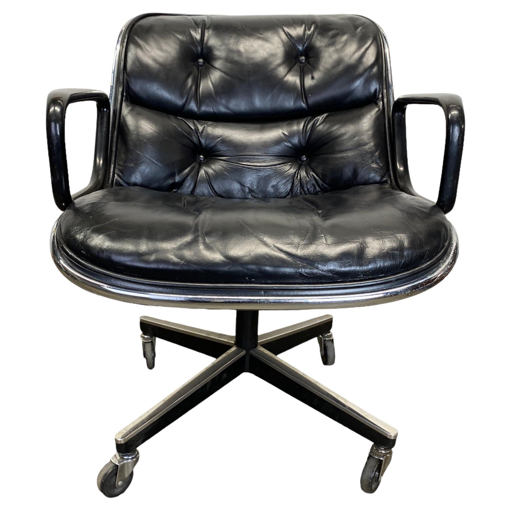 Charles Pollock Executive Chair in Black Leather