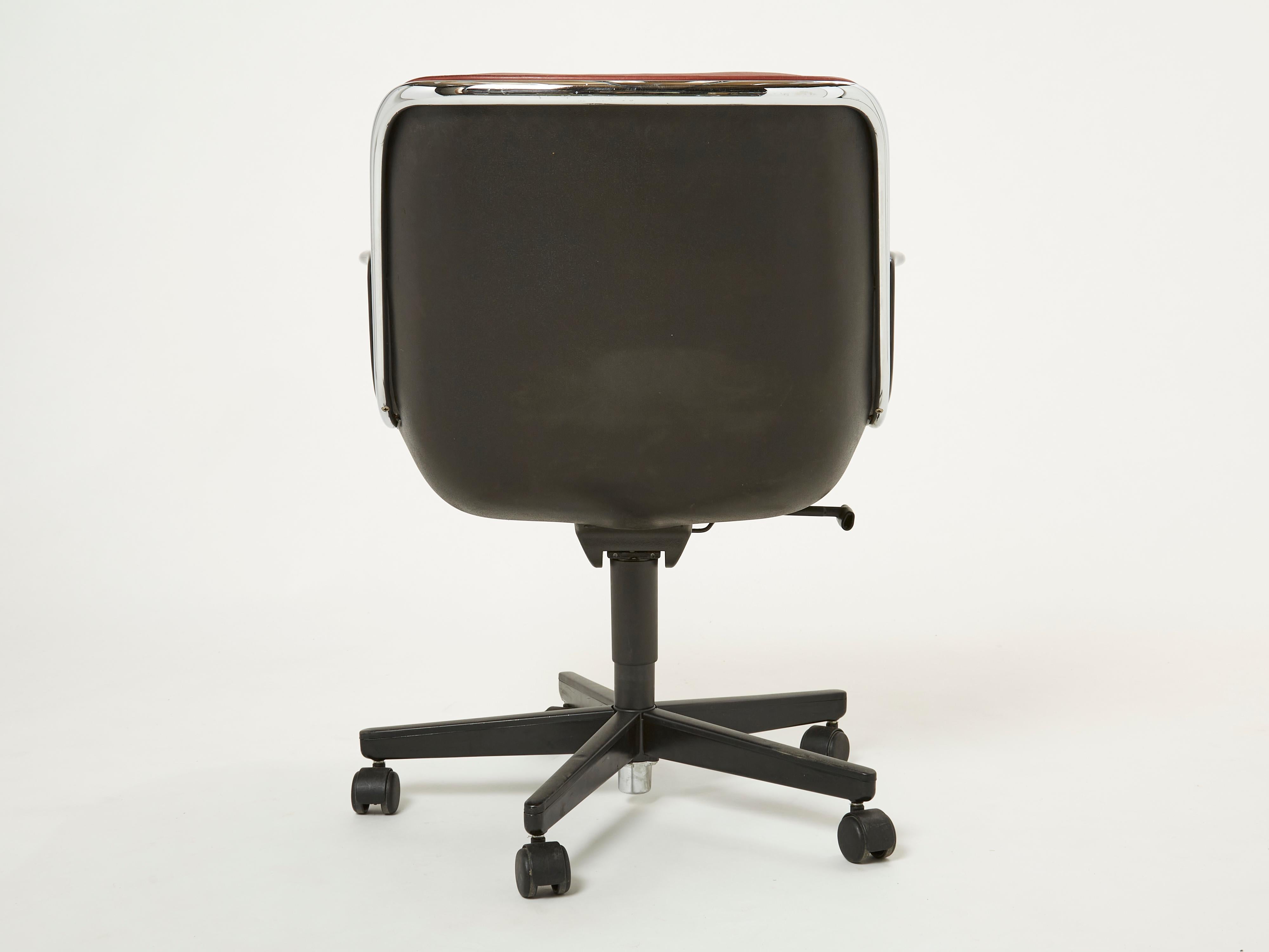 Late 20th Century Charles Pollock Executive Desk Chair for Knoll in brown Leather 1990