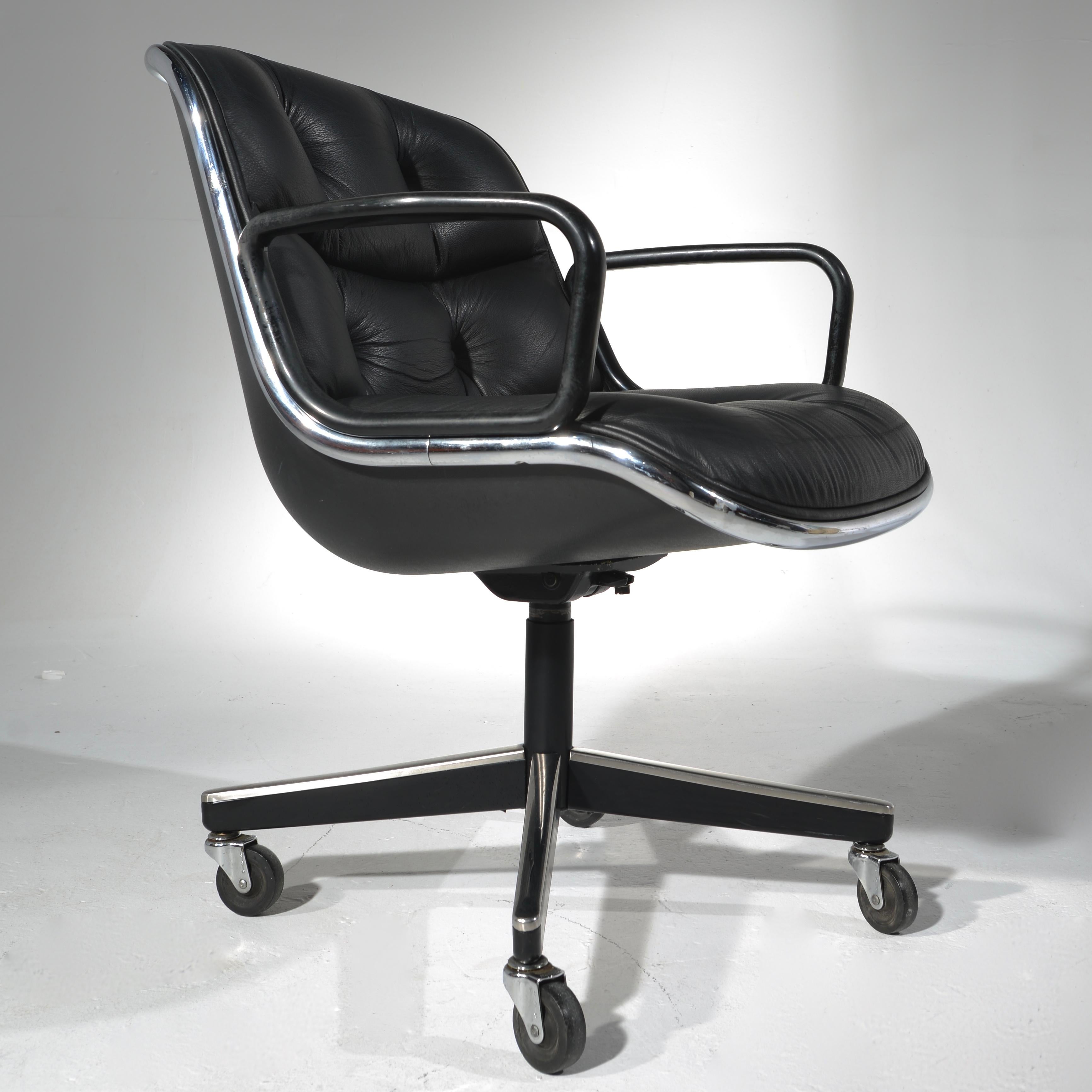Leather Charles Pollock Executive Desk Chairs for Knoll