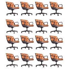 Used Charles Pollock Executive Desk Chairs for Knoll in Cognac Leather