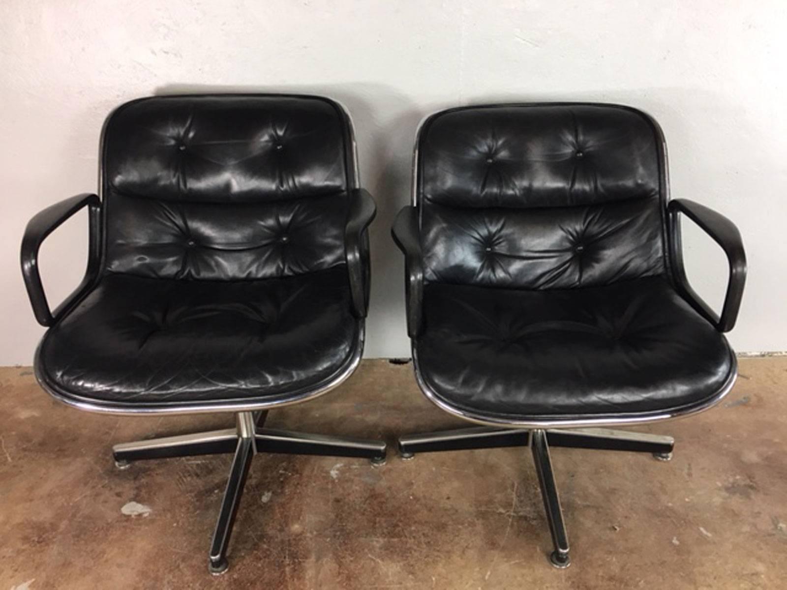 Charles Pollock Executive Leather Chairs For Sale 4