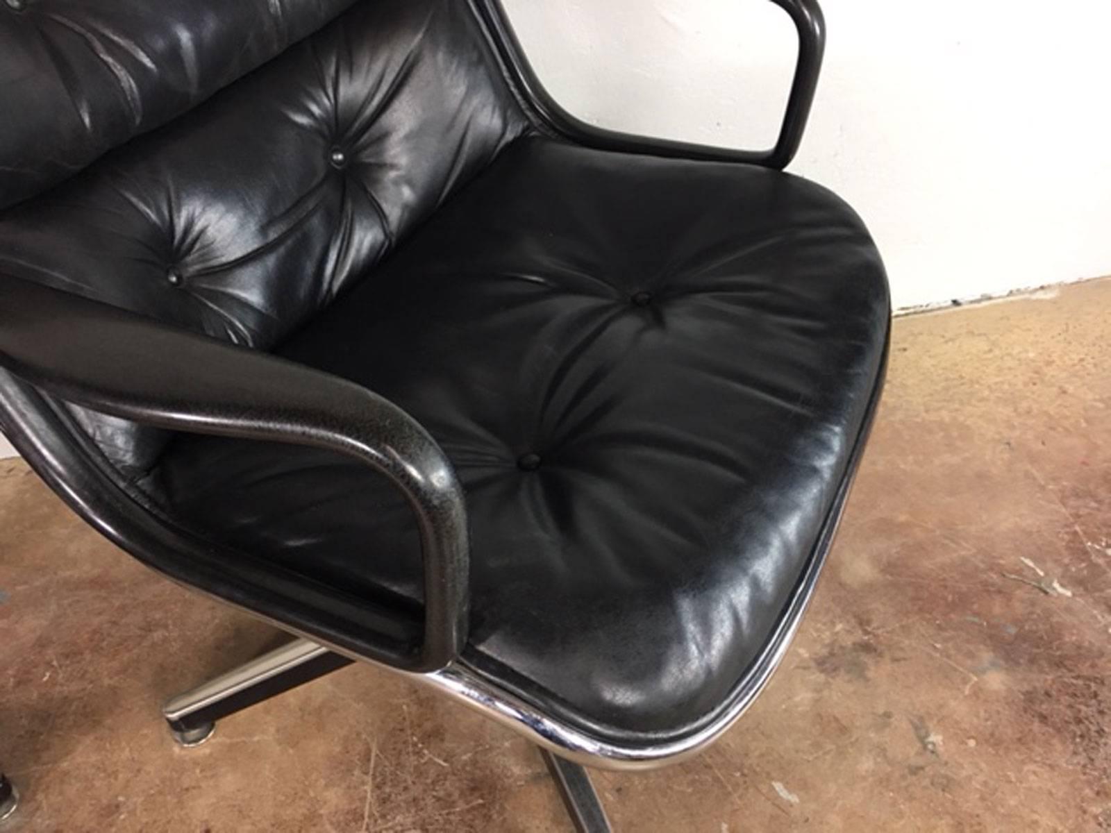 Late 20th Century Charles Pollock Executive Leather Chairs For Sale