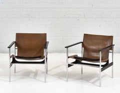 Charles Pollock for Knoll "657" Leather Sling Chair, 1970
