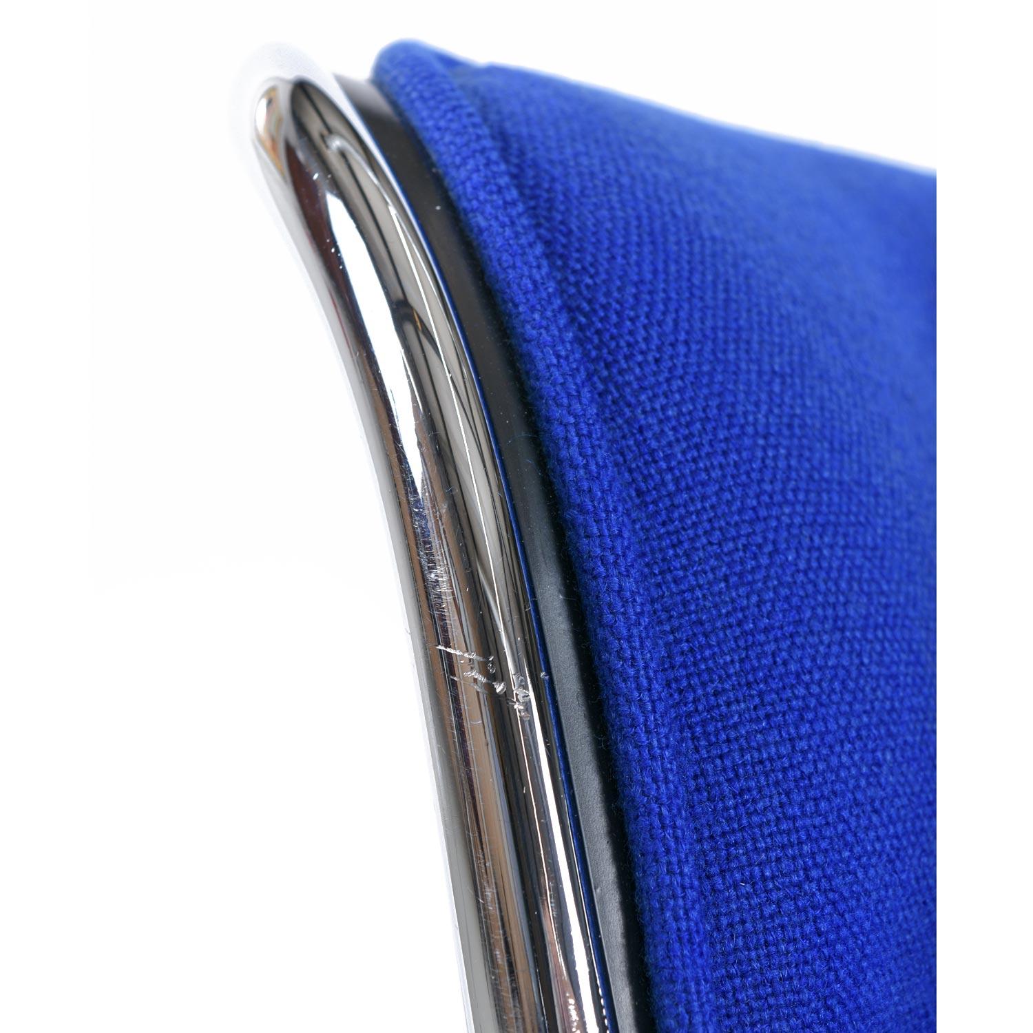 Charles Pollock for Knoll Blue Tweed Executive Chairs W/ Height Tension Knob 3