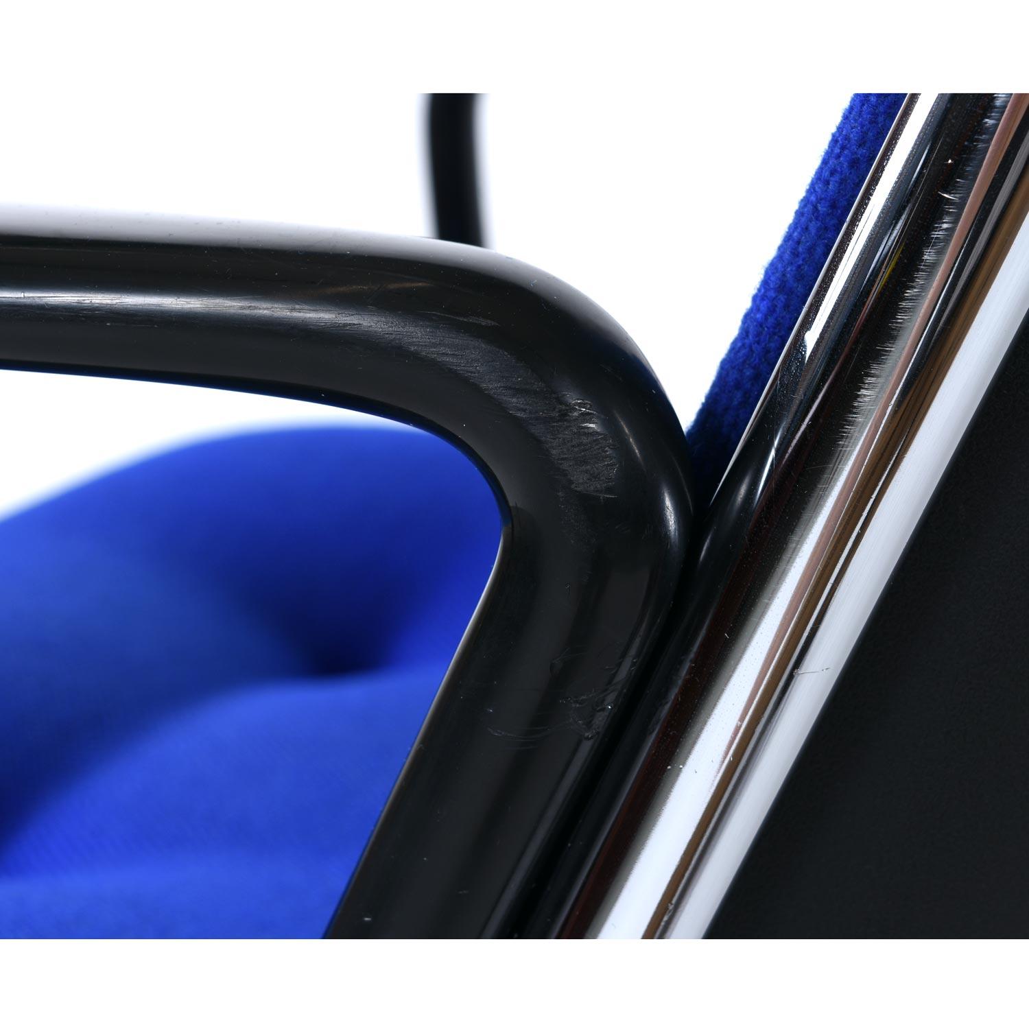 Charles Pollock for Knoll Blue Tweed Executive Chairs W/ Height Tension Knob 4