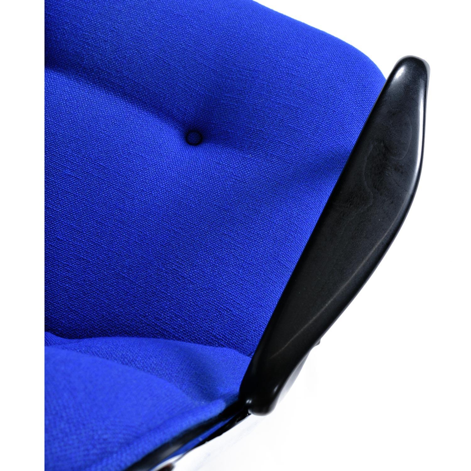 Charles Pollock für Knoll Blaue Tweed Chefsessel mit Höhenverstellknopf 2