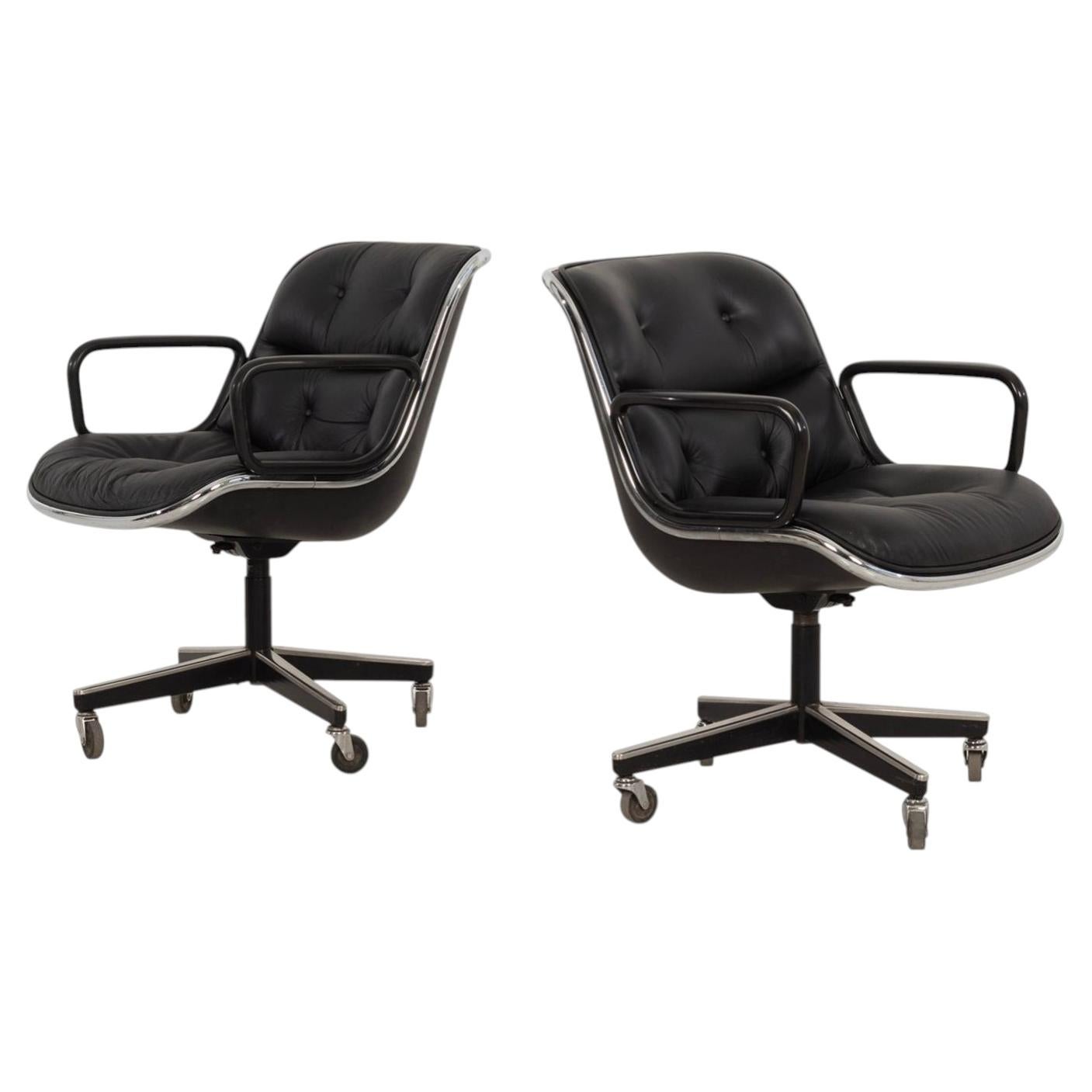 Charles Pollock for Knoll International Model 1258 Swivel Tilt Desk Chairs, 1965